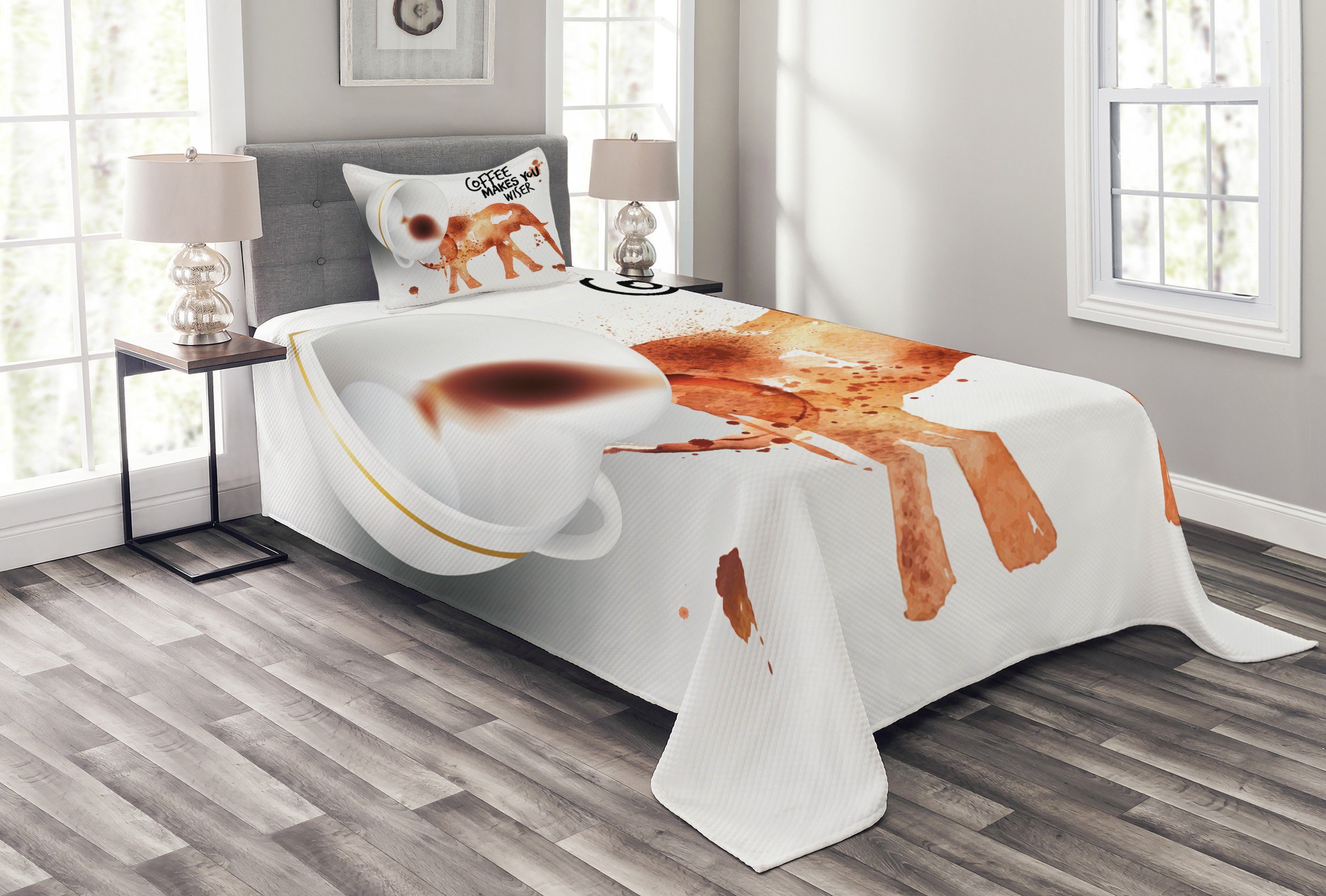 Wiser Seien Waschbar, Kaffee-Kunst Kissenbezügen Sie Set Konzept mit Tagesdecke Abakuhaus,