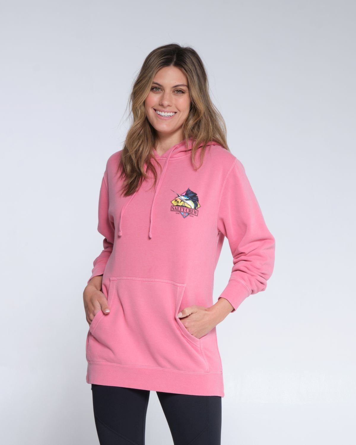 Salty Crew Hoodie Salty Crew Go Sailin Boyfriend Hoody Deep Pink