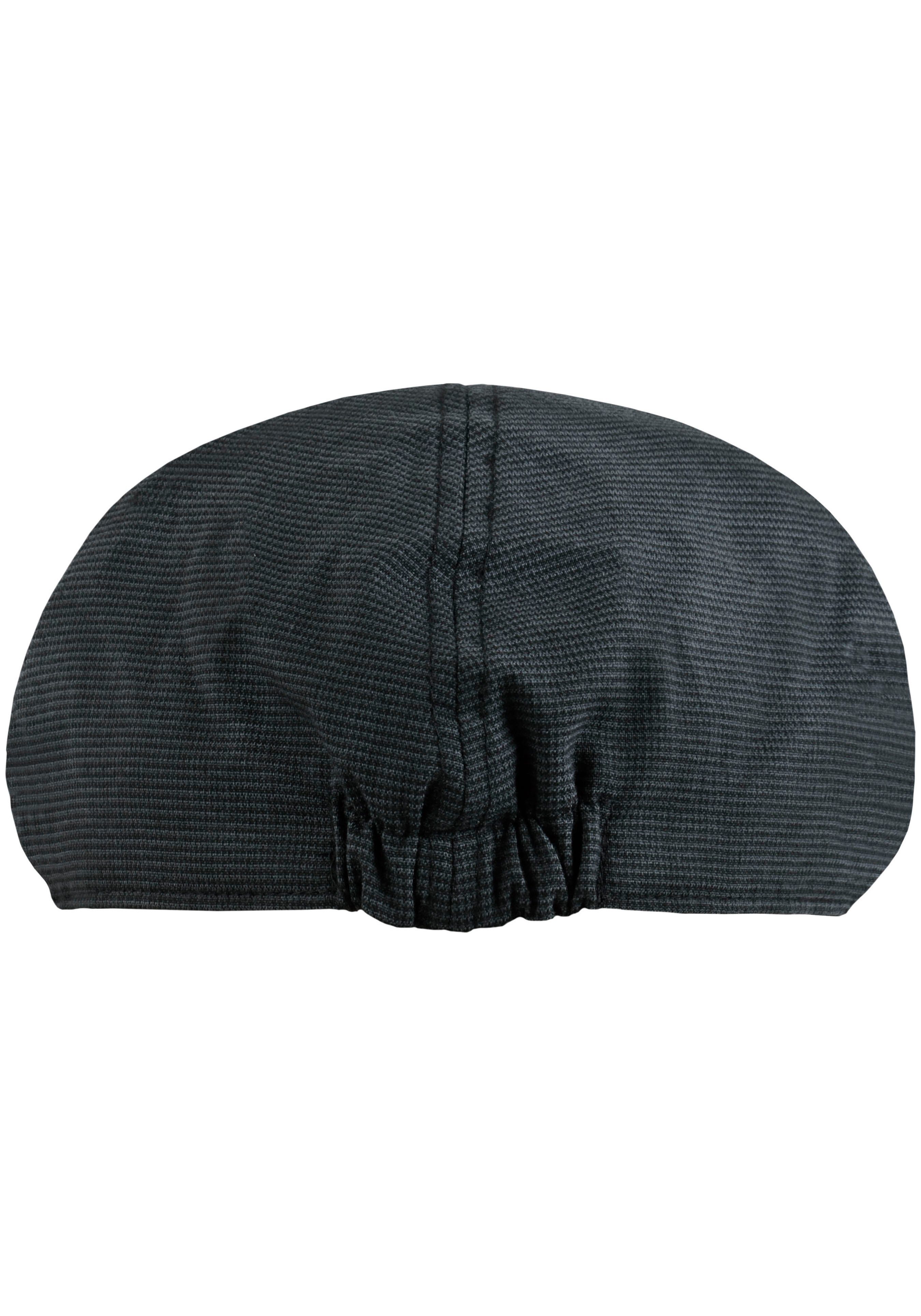 Kyoto feinem Karomuster grau-schwarz Schiebermütze chillouts Flat Cap mit Hat