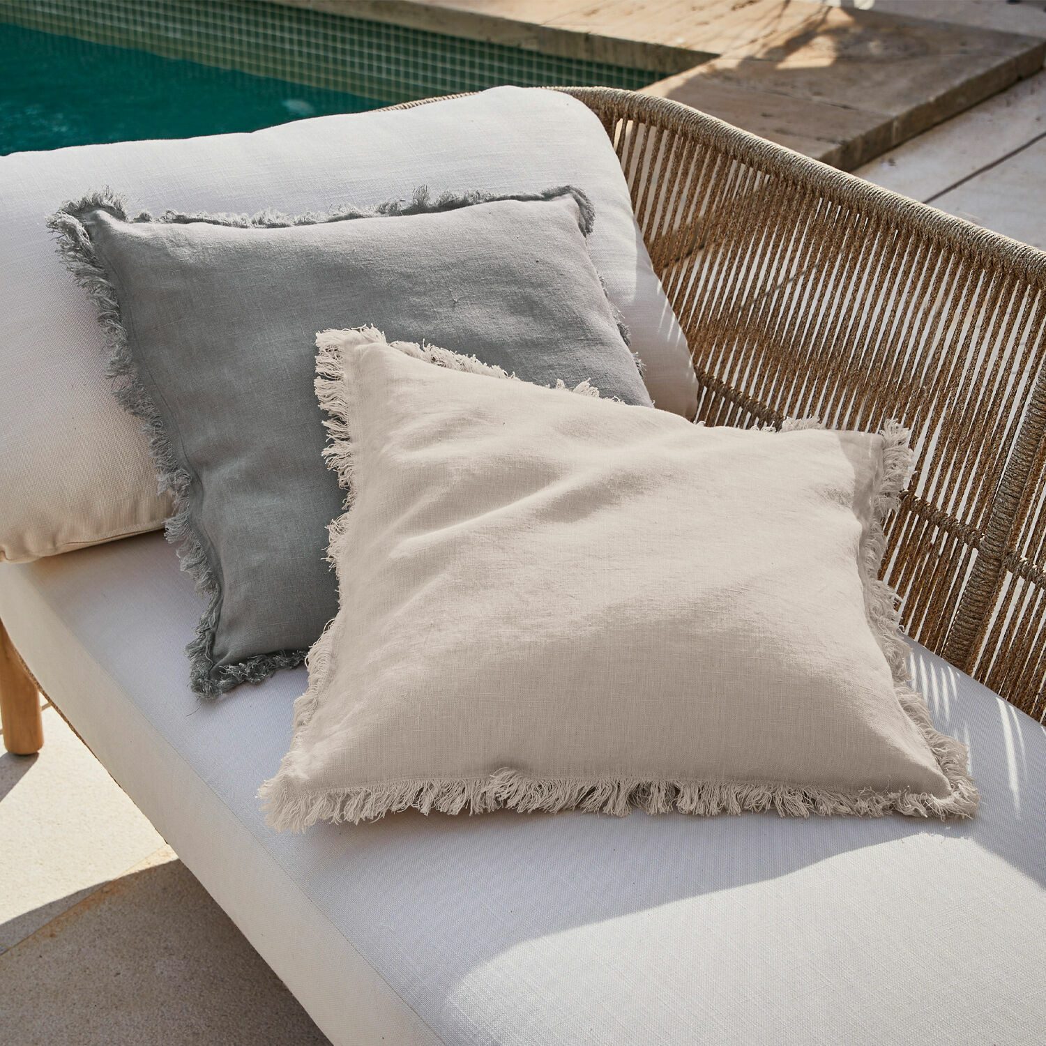 Mirabeau Kissenhülle Kissenhülle 2er Set Quebo grau/beige