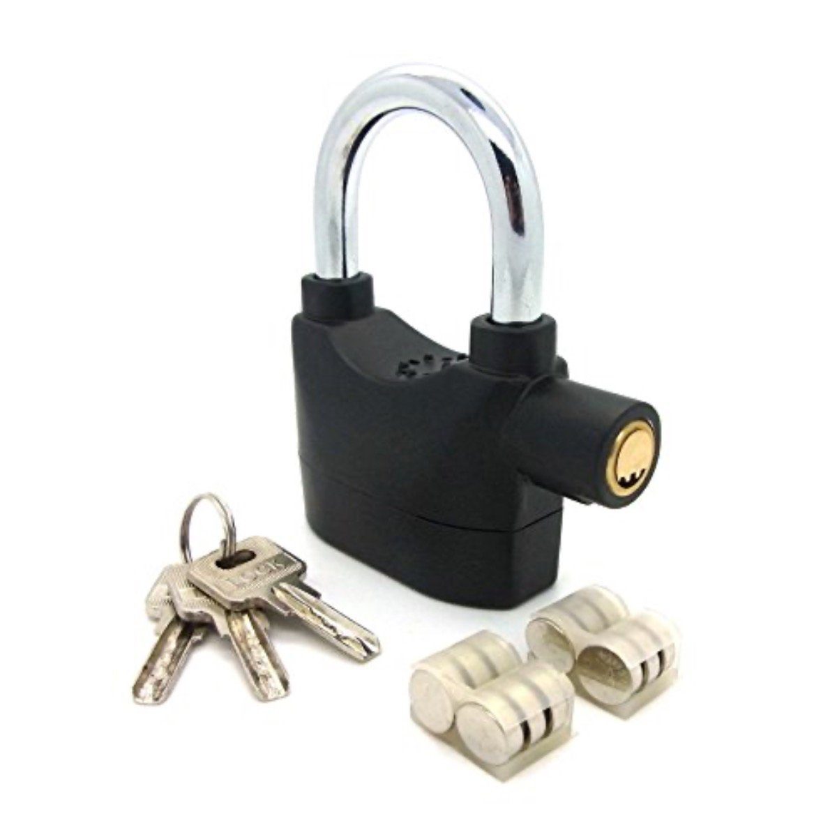 M2-Tec Vorhängeschloss Alarmschloss, (Inhalt, 1-tlg., Alarmschloss), Alarmschloss, 3 Schlüssel