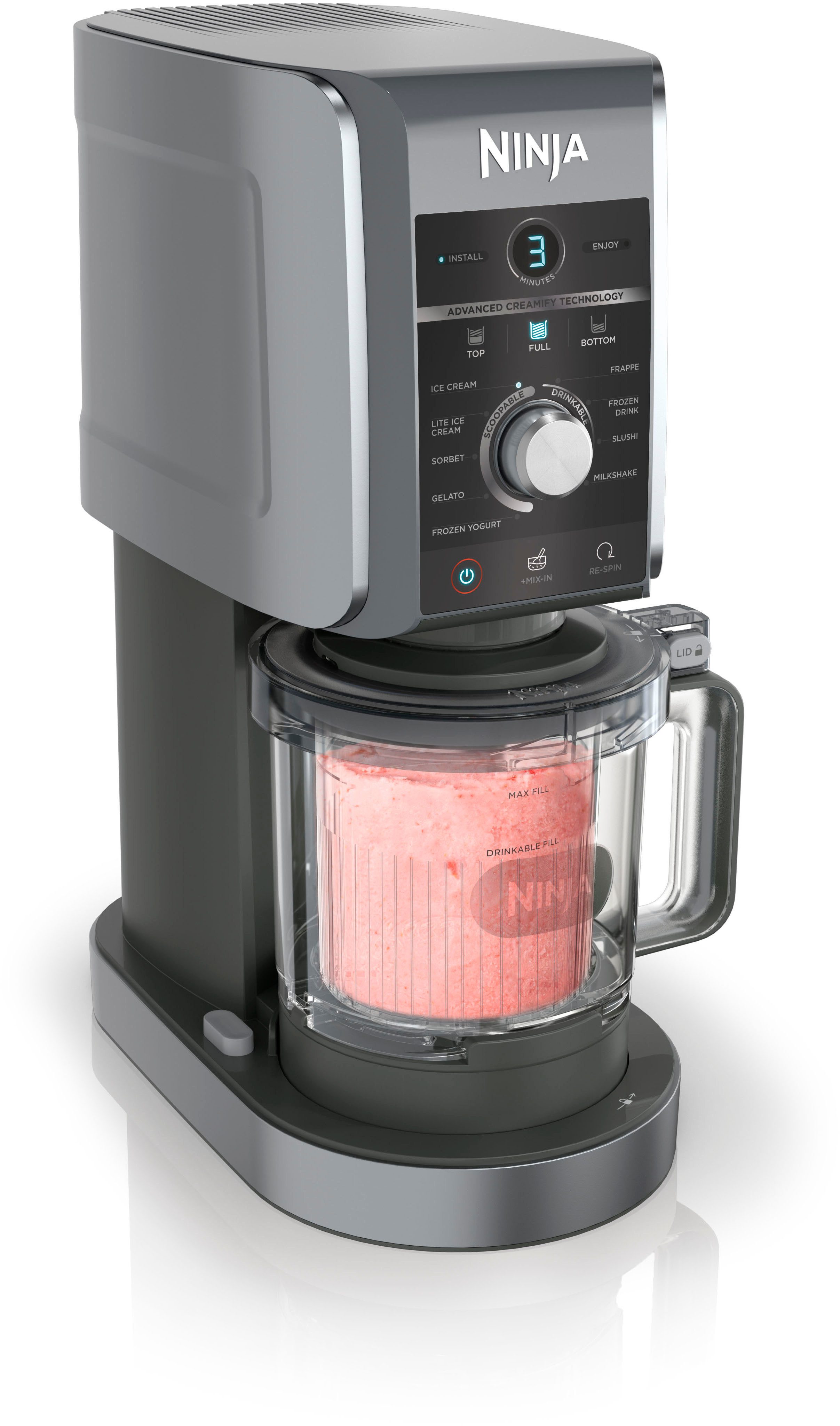NINJA Eismaschine NC501EU Creami Deluxe, 10-in-1 Eis-und Eisgetränkmaschine, 800 W, Pflichtfeld
