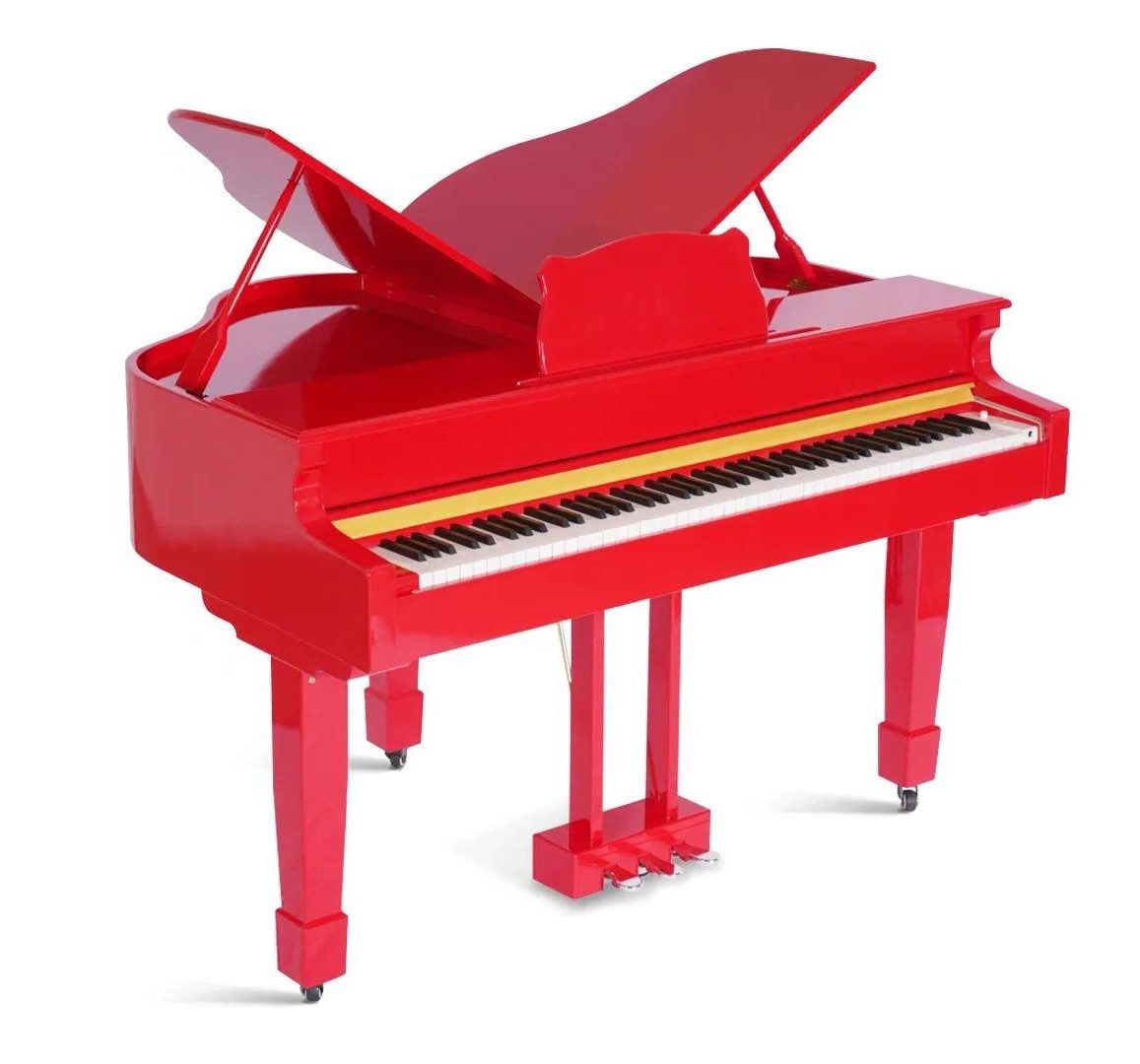 Xlmoebel Flügel Klavier Rotes Digitalpiano Hochglanz mit 88 Tasten und Holzgehäuse (1-St), Made in Europa