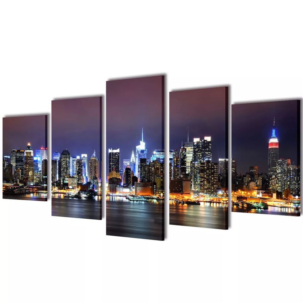Bild Bilder Dekoration Set New York in Farbe 200 x 100 cm