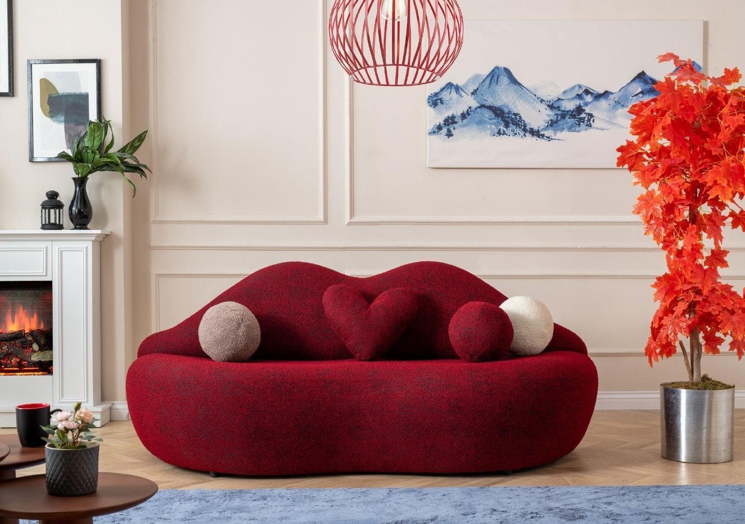 JVmoebel 3-Sitzer Lippen 3 Sitzer Designer Sofa Couch Polster Sofas Couchen Textil