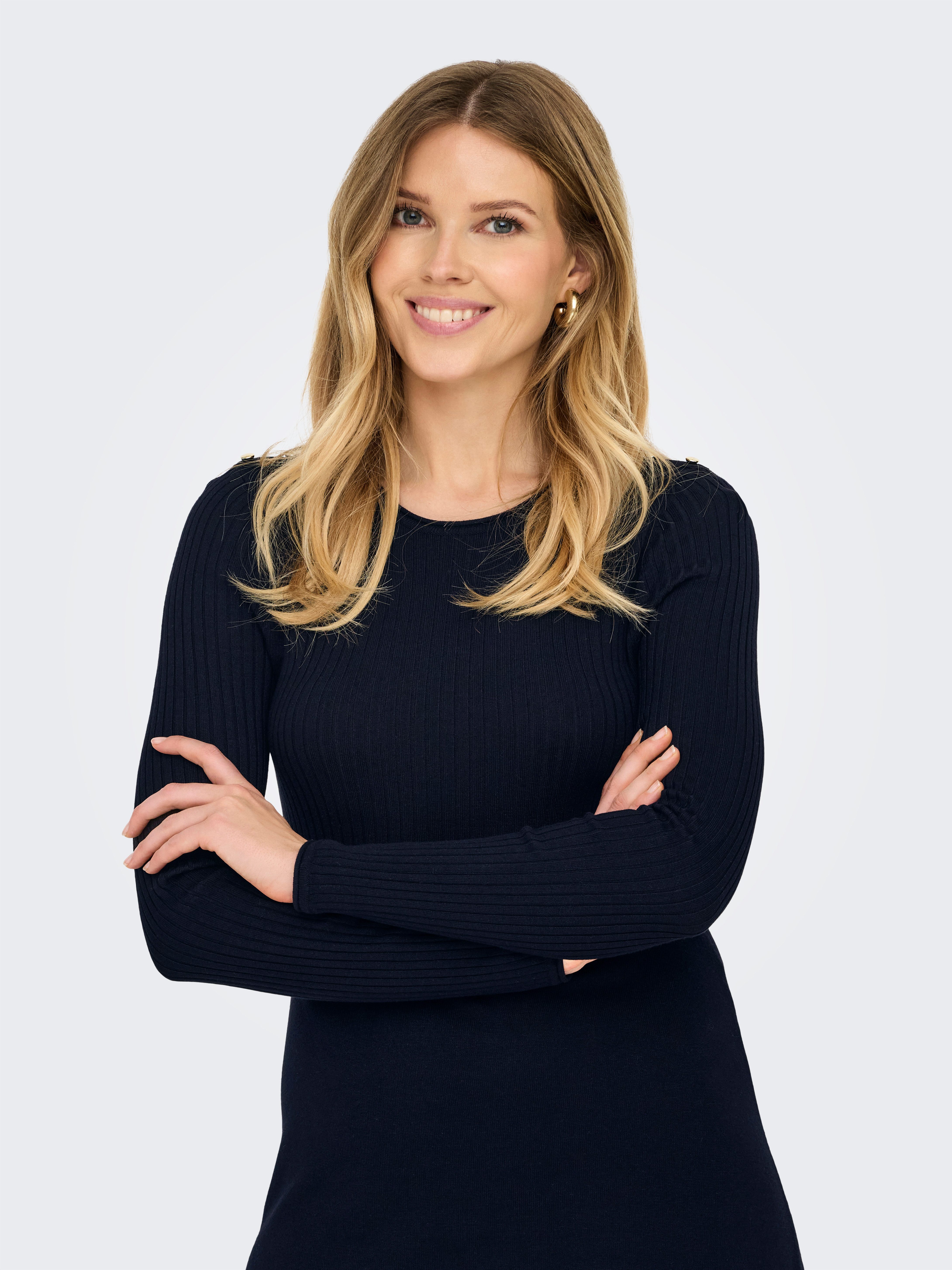 ONLY Midikleid ONLMILA SL BUTTON O-NECK günstig online kaufen