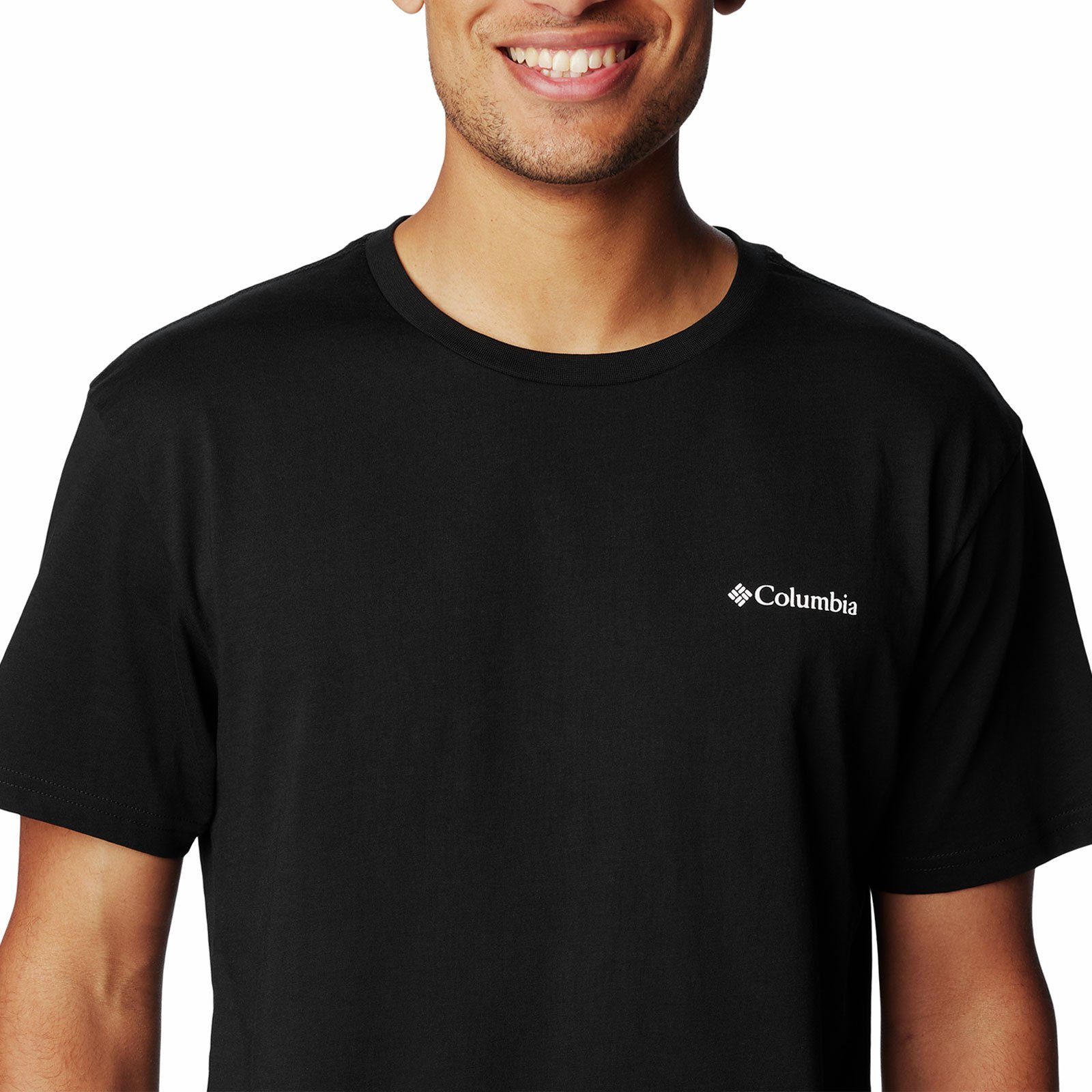 Kurzarmshirt black Columbia 022 Logo™ Rundhalsausschnitt Basic T-Shirt mit