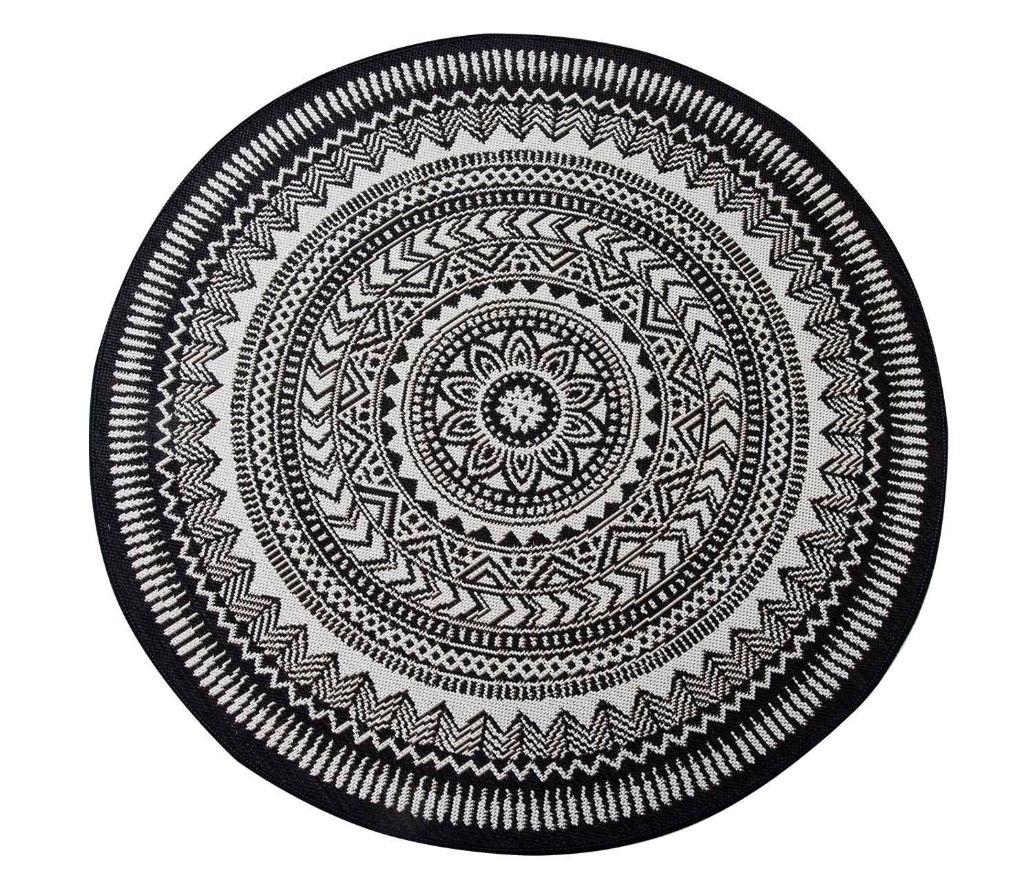 Balta Rugs Outdoorteppich ESSENZA CIRCLE, Polypropylen, Anthrazit, Ø 120 cm, rund