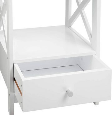 EUGAD Nachttisch (2-St), Beistelltisch aus MDF mit Schublade und Ablage Weiß