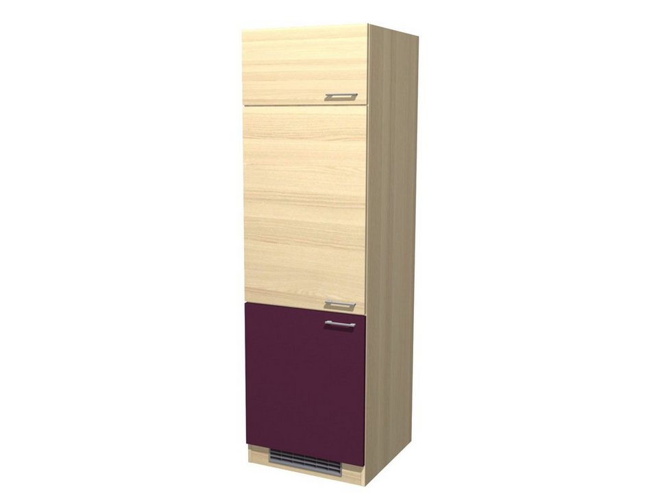 Flex-Well Geräteschrank für Kühlschrank - 60 cm breit - Aubergine Akazie –  Otto