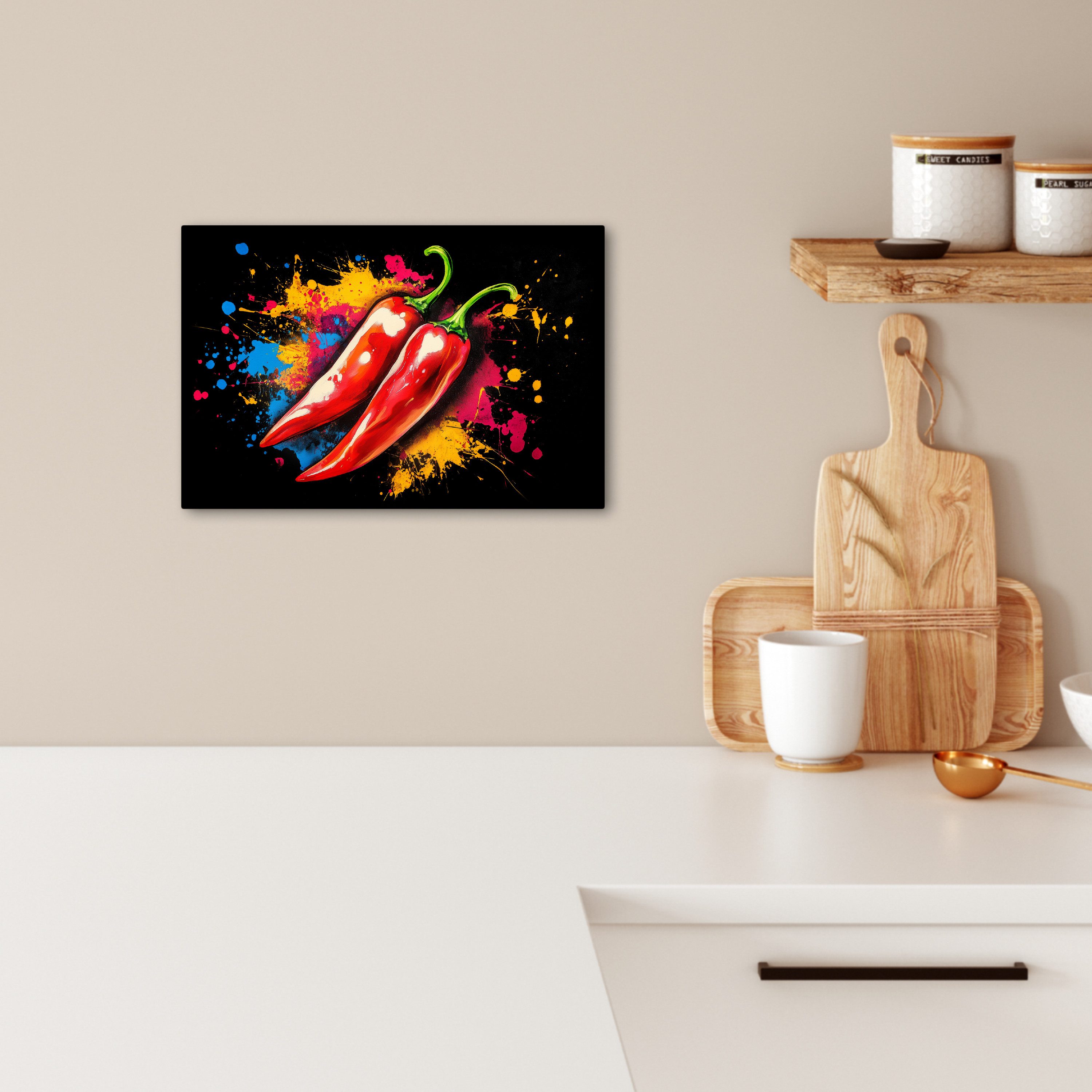 OneMillionCanvasses® Leinwandbild Pfeffer - Graffiti - günstig online kaufen