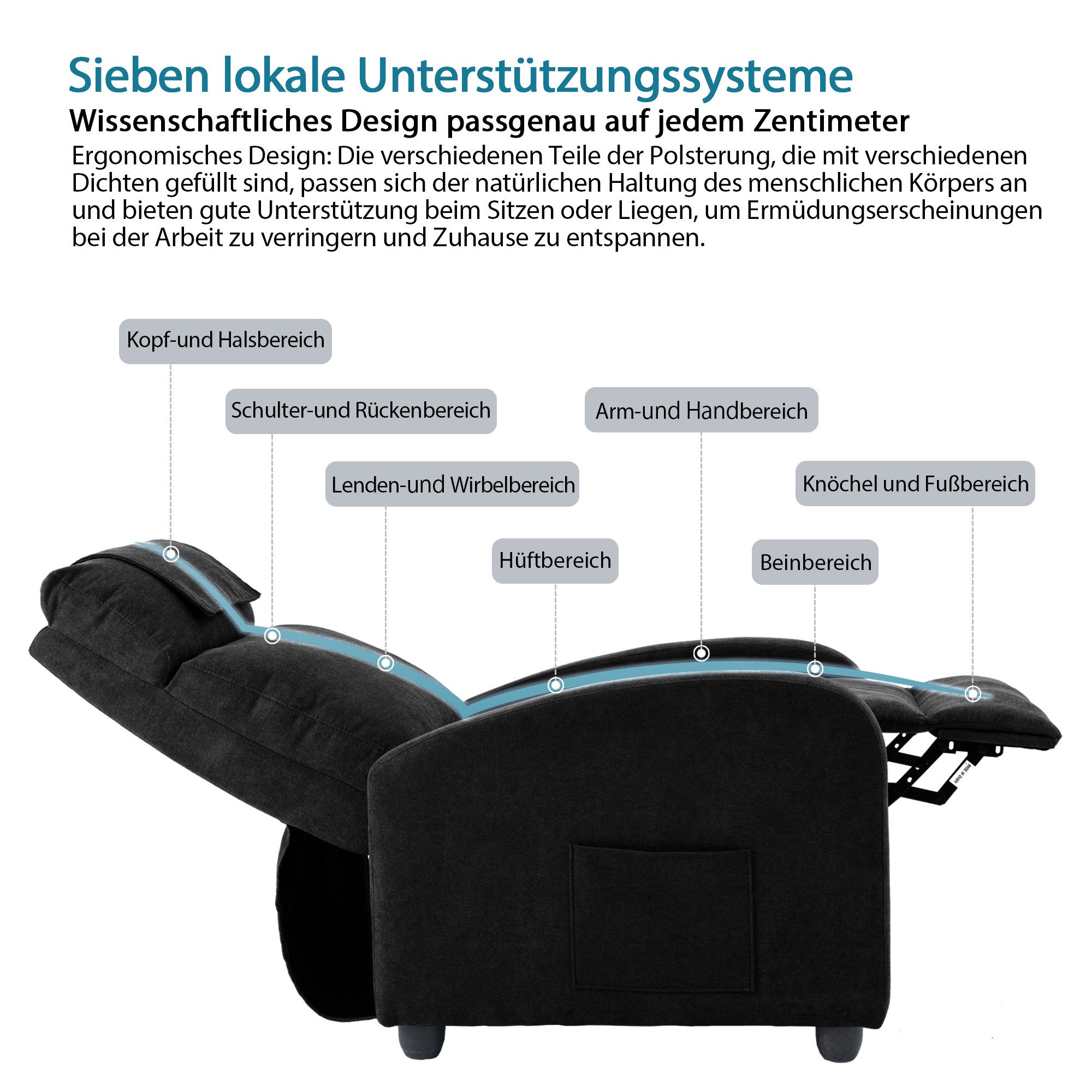 HomeGuru Massagesessel Relaxsessel,Fernsehsessel,Ruhesessel,Liegefunktion,Vibration,Heizung (Einzelsessel, 1-St., Packung), mit Relaxfunktion