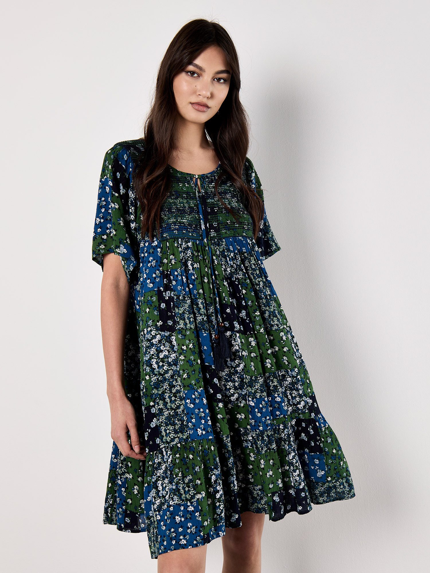 Minikleid Florales Patchwork-Kleid