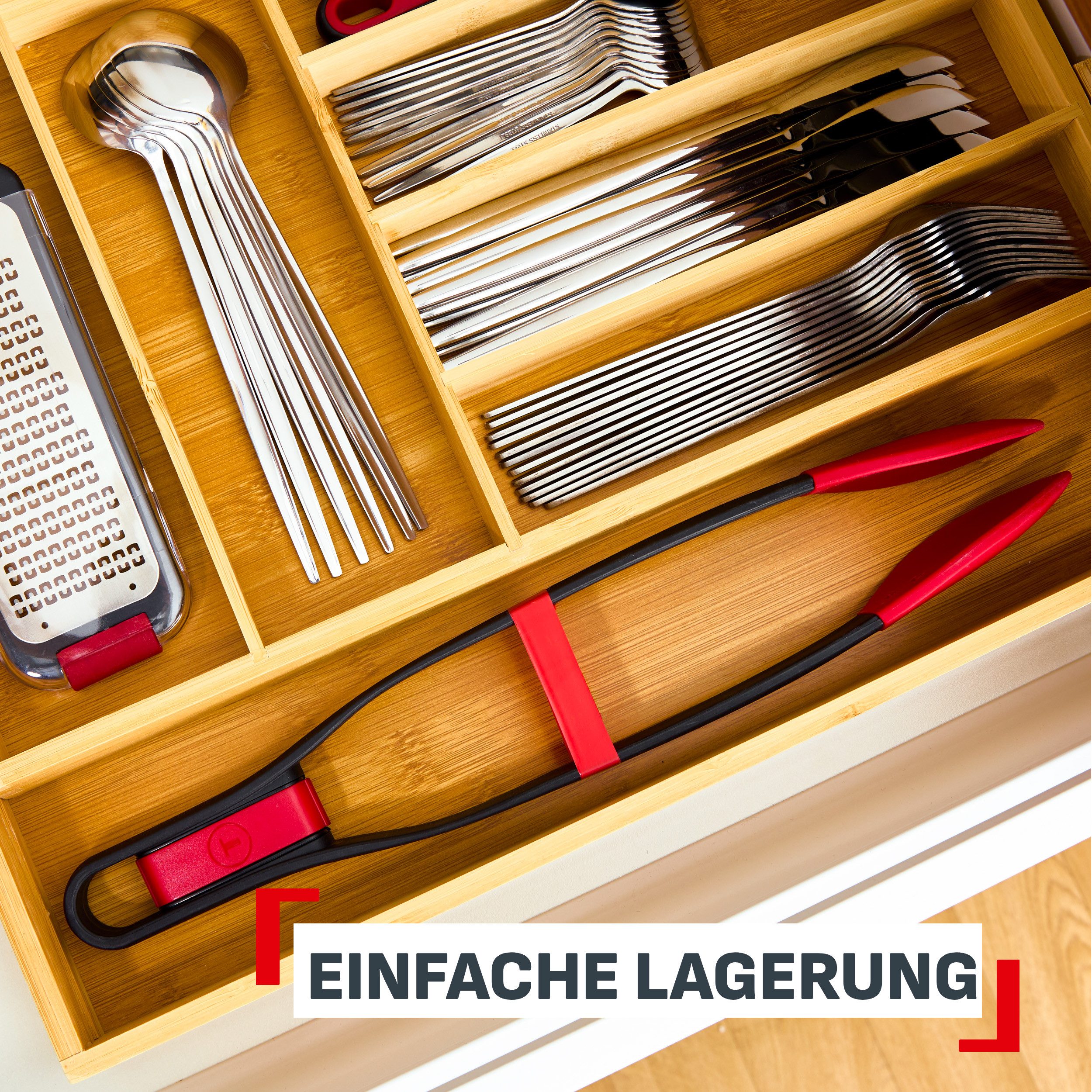Tefal Kochzange Ingenio+, Verriegelungssystem, Silikon-Sicherheitsring, hitzebeständig - 230°C