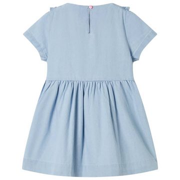 vidaXL A-Linien-Kleid Kinderkleid mit Rüschen Hellblau 92