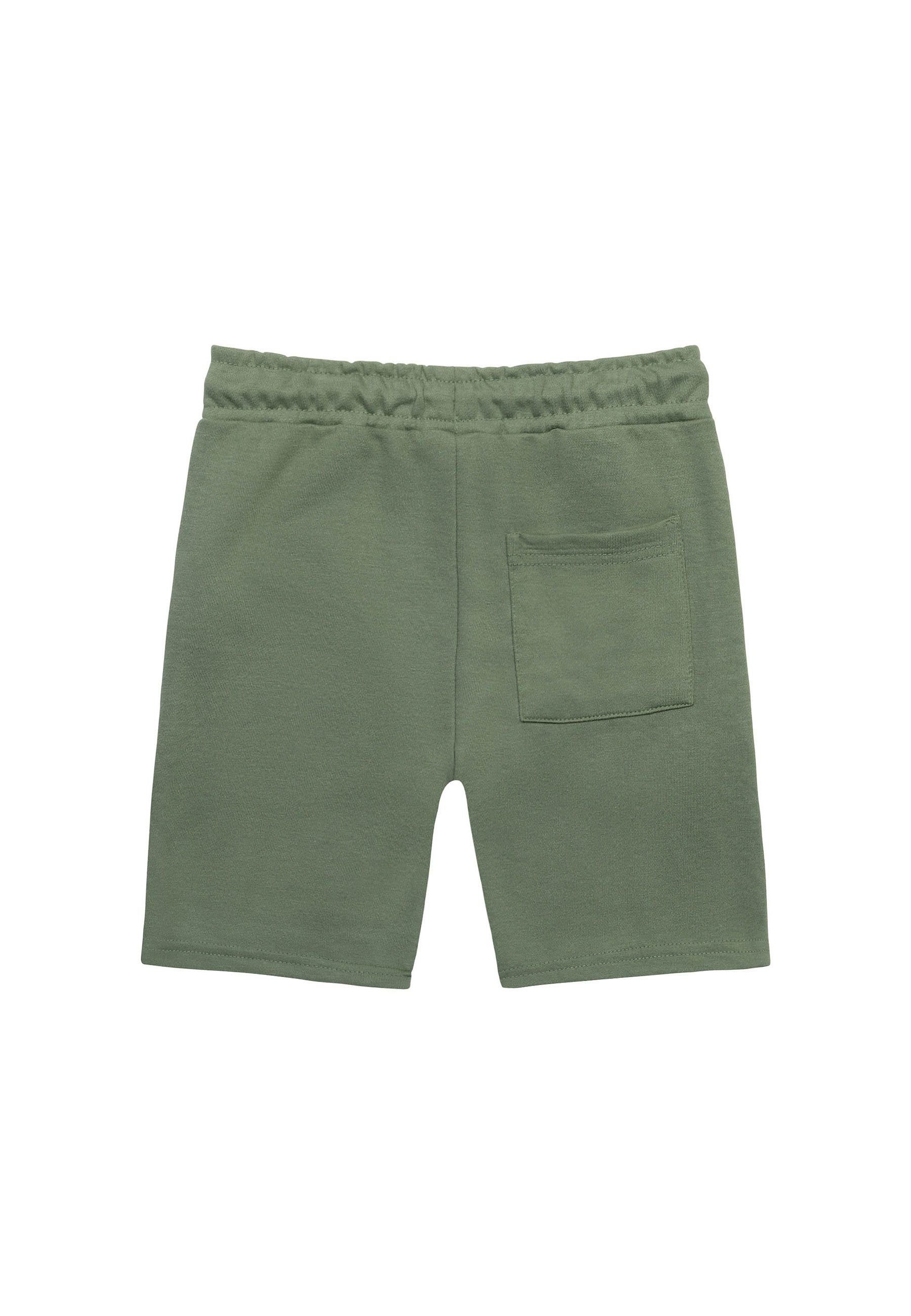 MINOTI Sweatshorts Shorts mit Khakigrün (1y-14y) Aufschrift