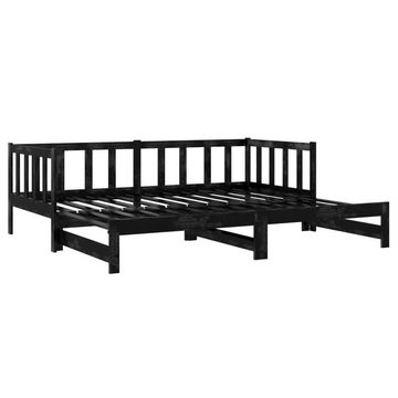 vidaXL Bettgestell Ausziehbares Tagesbett Gästebett 2x90x200 cm Schwarz Massivholz Kiefer