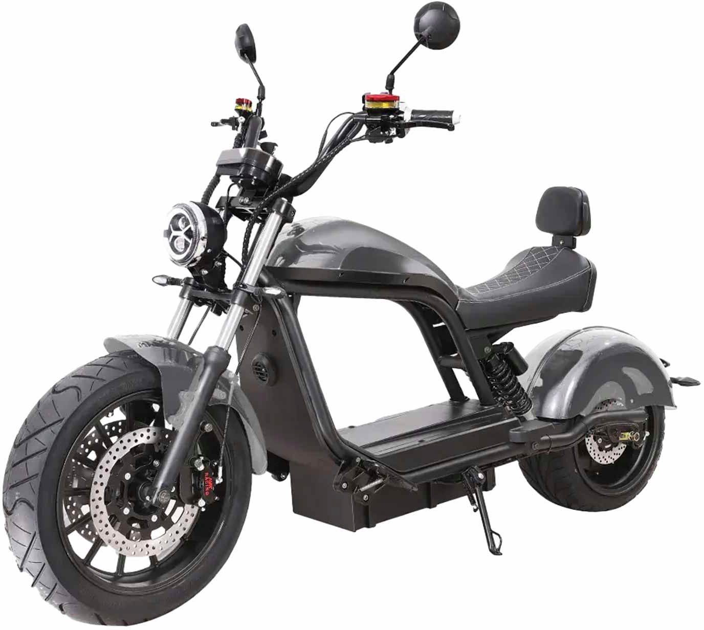 mit Ah-Akku Scooters PRO, Chopper 30 glänzend grau km/h, 45 XL SXT E-Motorroller