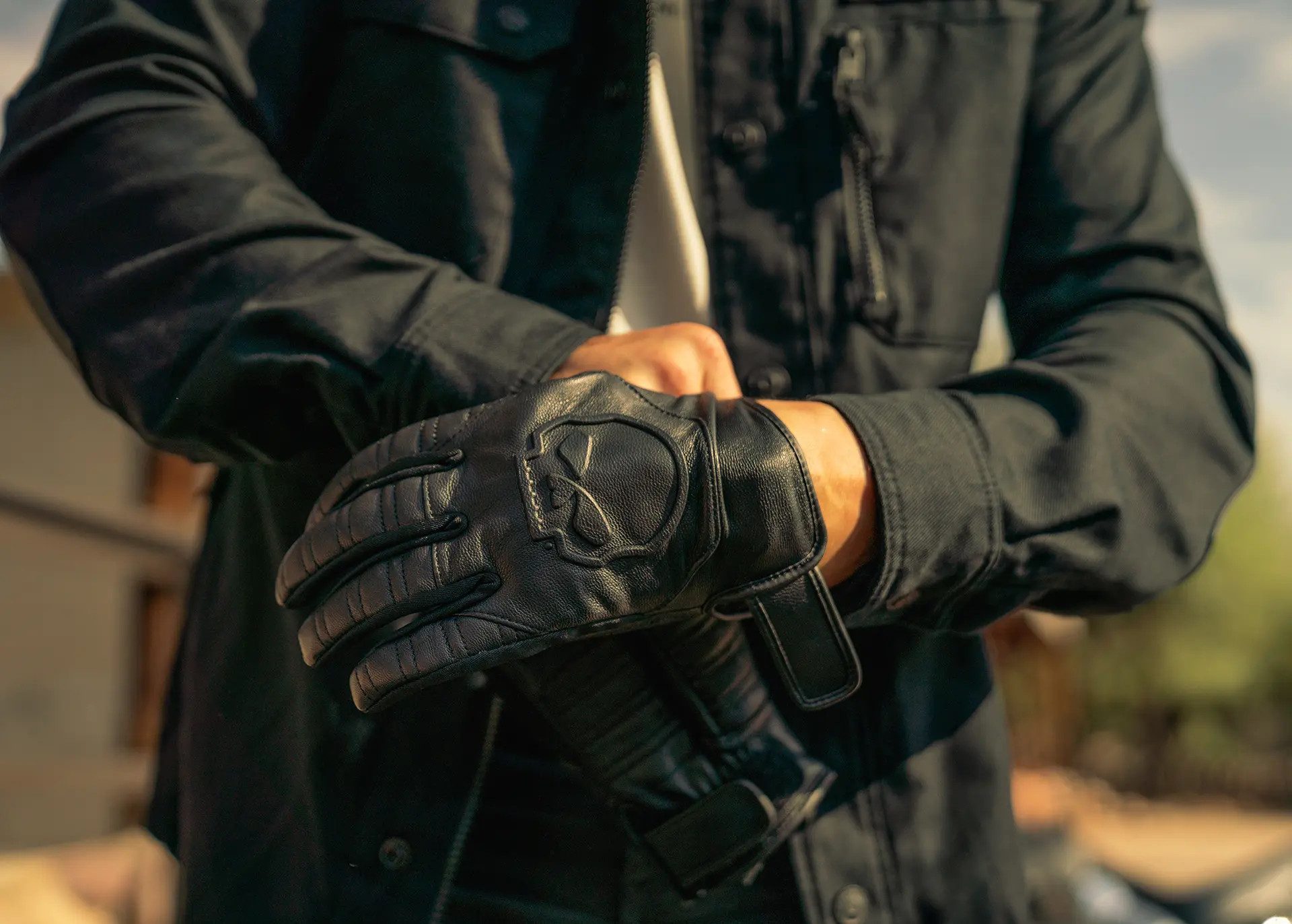 HARLEY-DAVIDSON Motorradhandschuhe Handschuhe Leather Willie G Skull