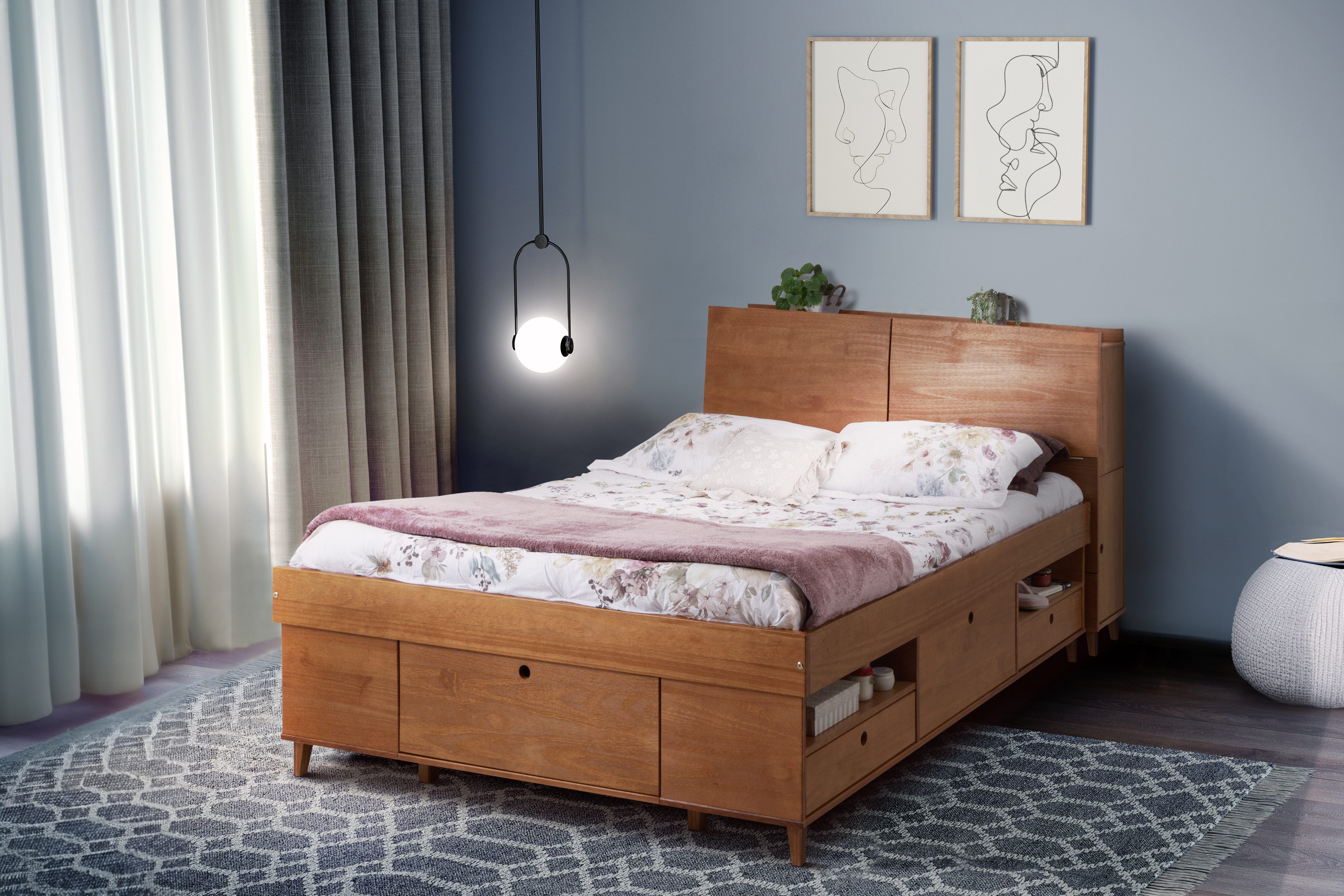 Memomad Schrankbett Amalfi Stauraumbett 160x200 und 180x200 (Set, Bett und Kopfteil) viel Stauraum, Lattenrost ist separat erhältlich.