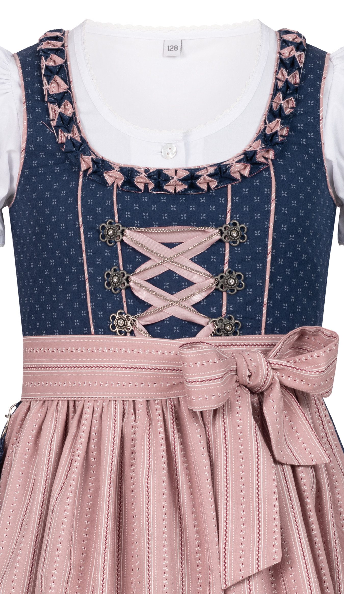 Nübler Dirndl Kinderdirndl Nabila in Blau Rosa von Nübler - Rocklänge knielang – Bild 4 von 5