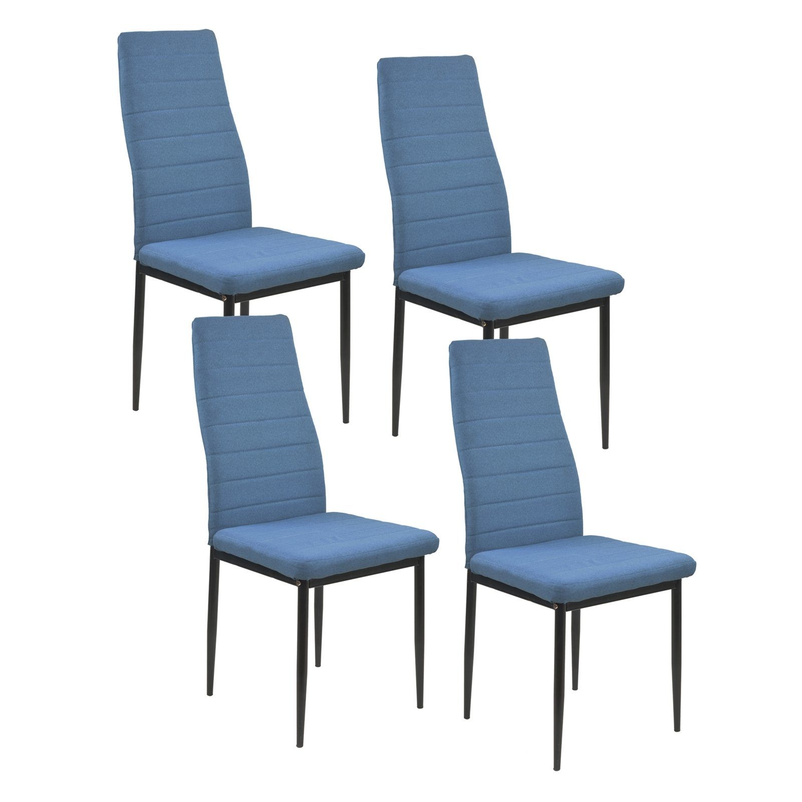 Webstoff 4er-Set Stuhl Blau Esszimmerstuhl 4 (Set, Esszimmerstuhl HTI-Living St), Memphis