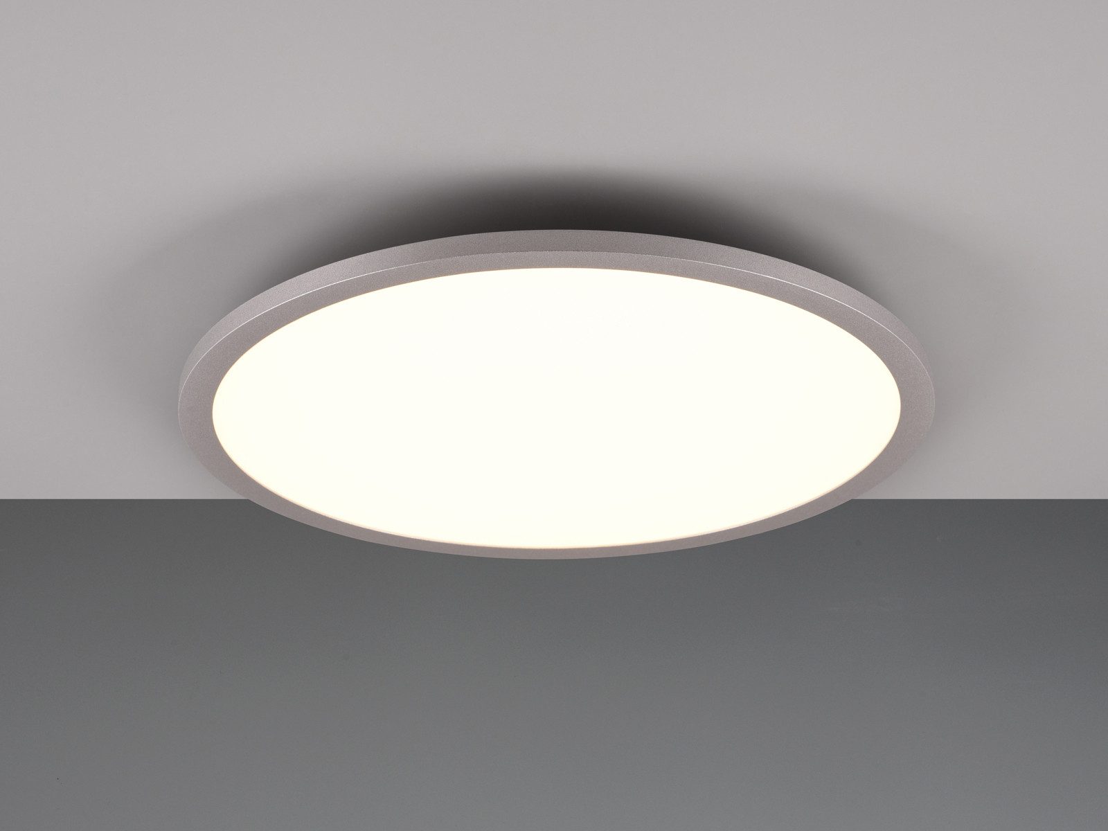 TRIO Leuchten LED Deckenleuchte mit Tageslicht & Fernbedienung Ø 40cm, Dimmfunktion Farbwechsel, LED fest integriert, stufenlos dimmbar über Fernbedienung, Warmweiß, Neutralweiß, Tageslichtweiß, Tageslicht-Lampe flach mit indirekter Beleuchtung für Decke