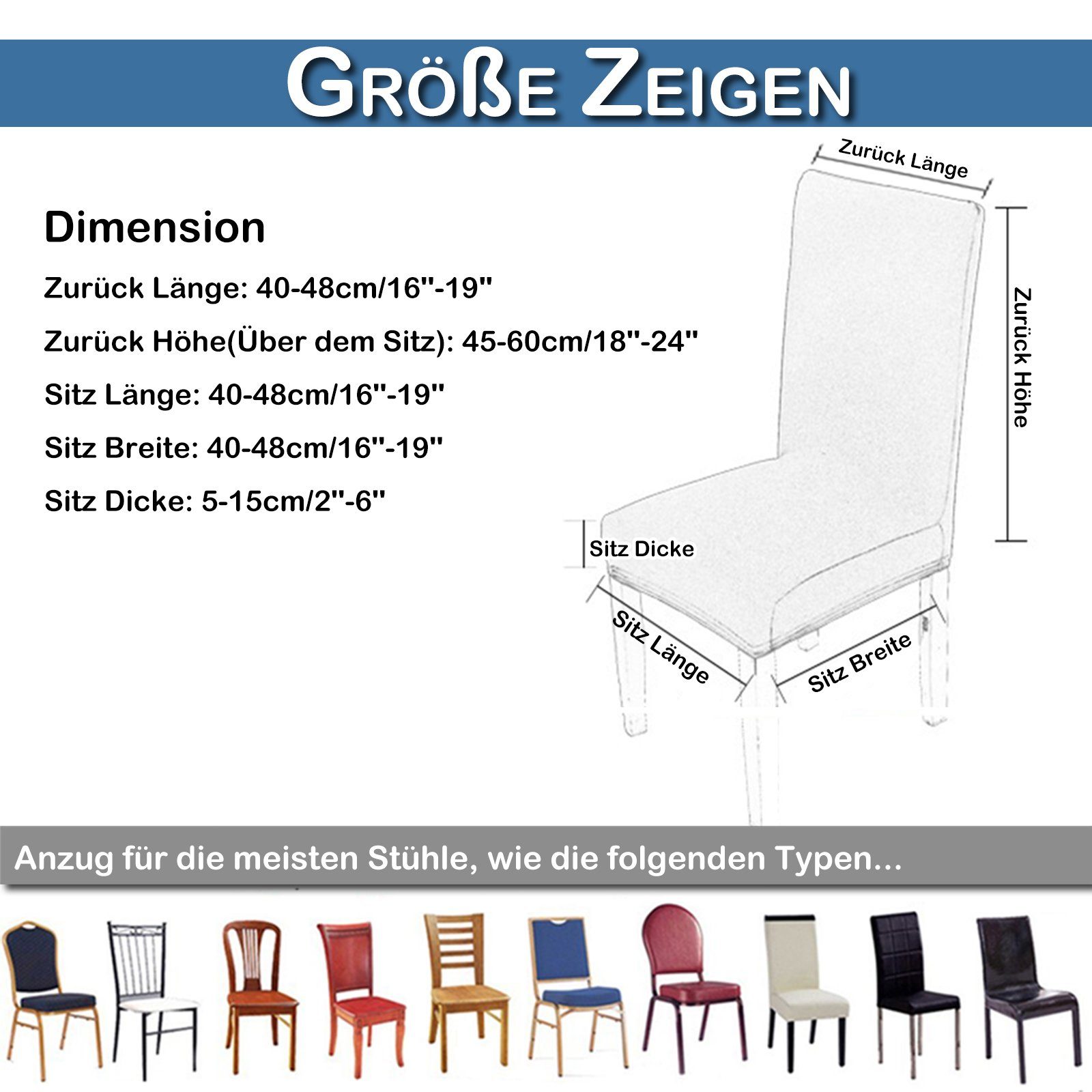Qelus Stuhlhusse PU Leder Stuhlbezug Strecken Wasserdicht Stuhlüberzüge Solide