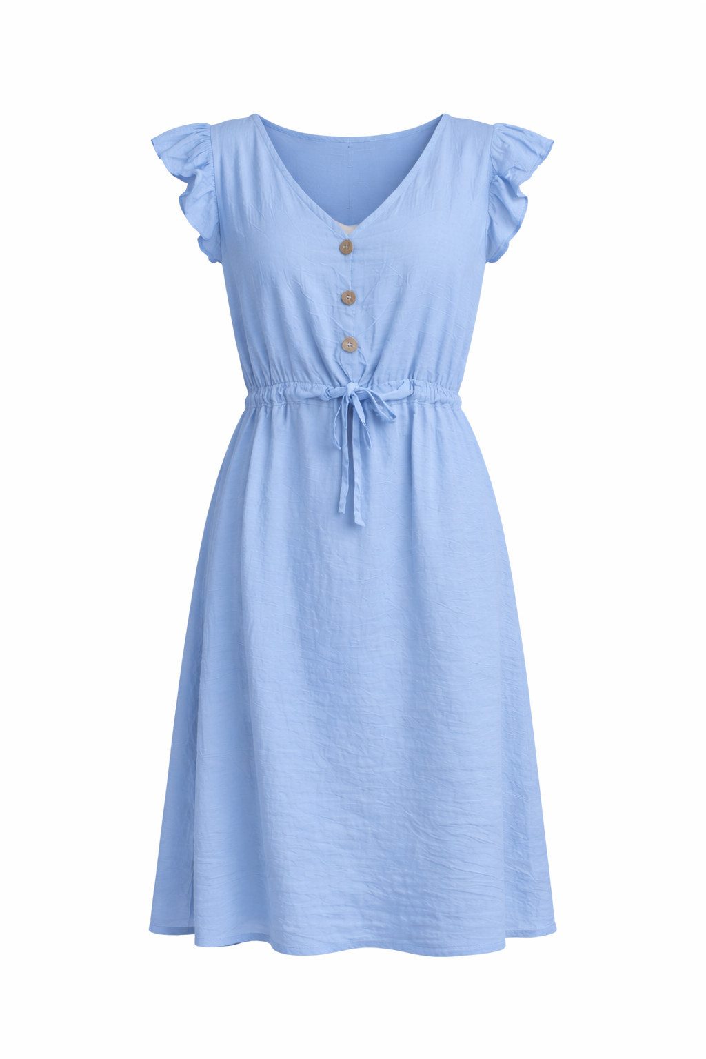 ITALY VIBES Midikleid - Freizeitkleid - sommerliches Kleid Damen - Midikleid - mit Bindegürt ONE SIZE / passend für Größe XS - L