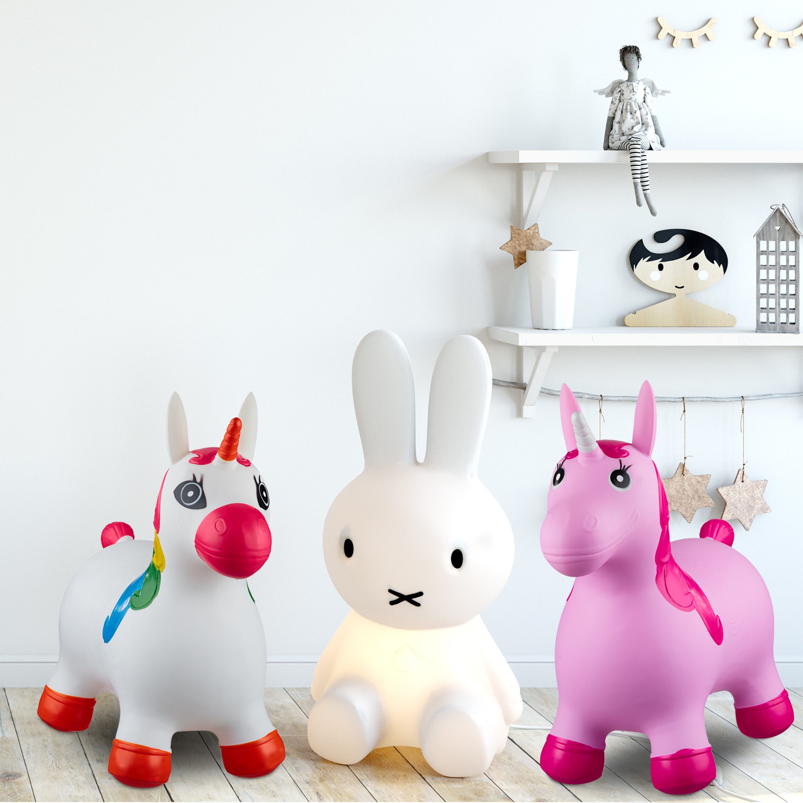 relaxdays Hüpfspielzeug Hüpftier Einhorn, Pink günstig online kaufen