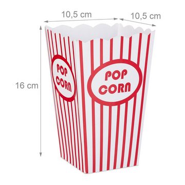 relaxdays Snackschale Popcorntüten 72er Set rot/weiß, Pappe