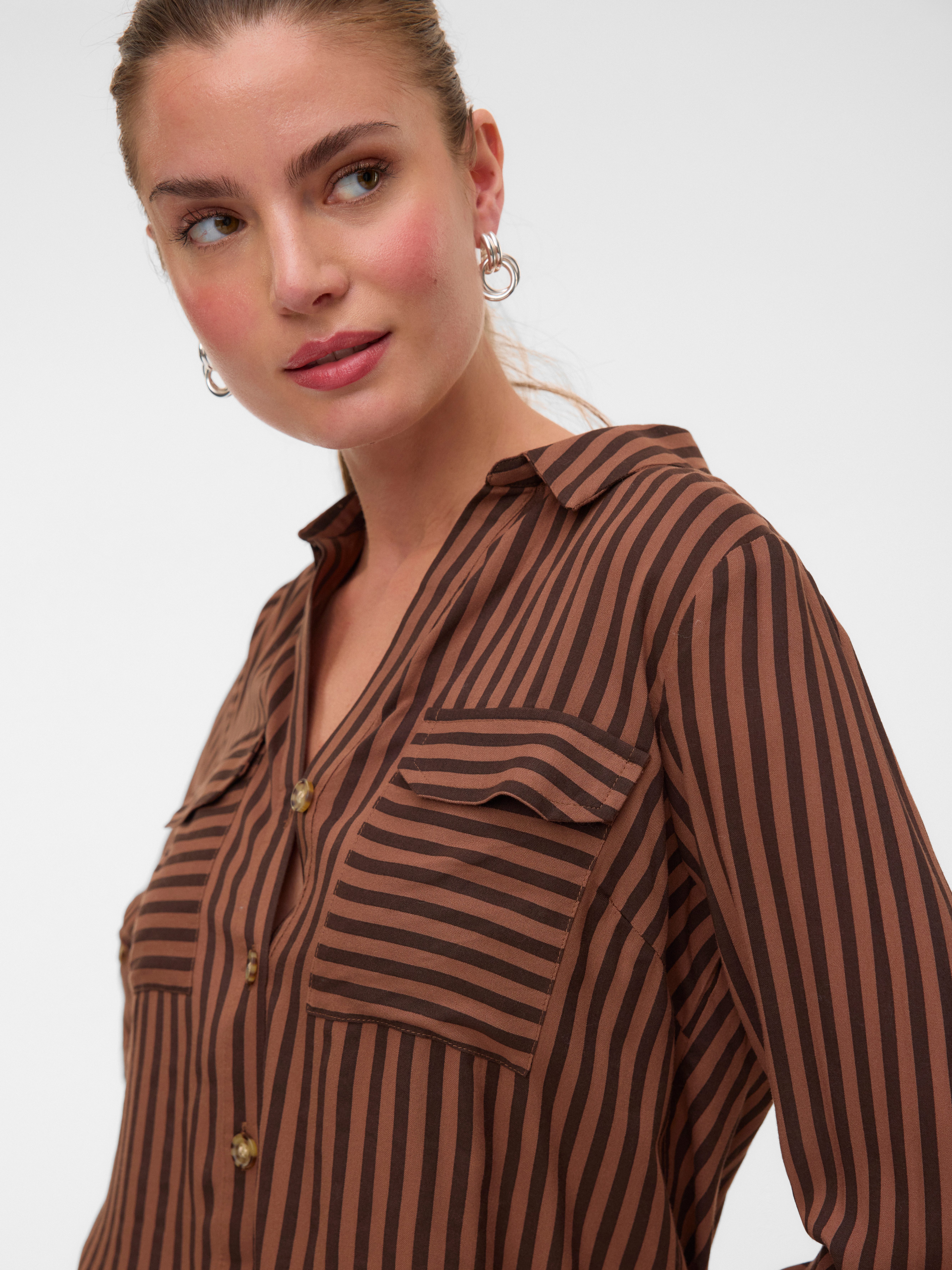 Vero Moda Hemdbluse VMBUMPY L/S SHIRT NEW WVN GA NOOS Viskose, regular fit