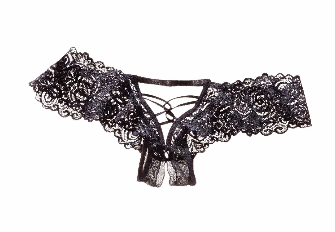 petite fleur gold Panty-Ouvert mit Ouvert-Öffnung aus transparenter Spitze sexy Unterwäsche, sexy Dessous, Reizwäsche Damen – Bild 2 von 5