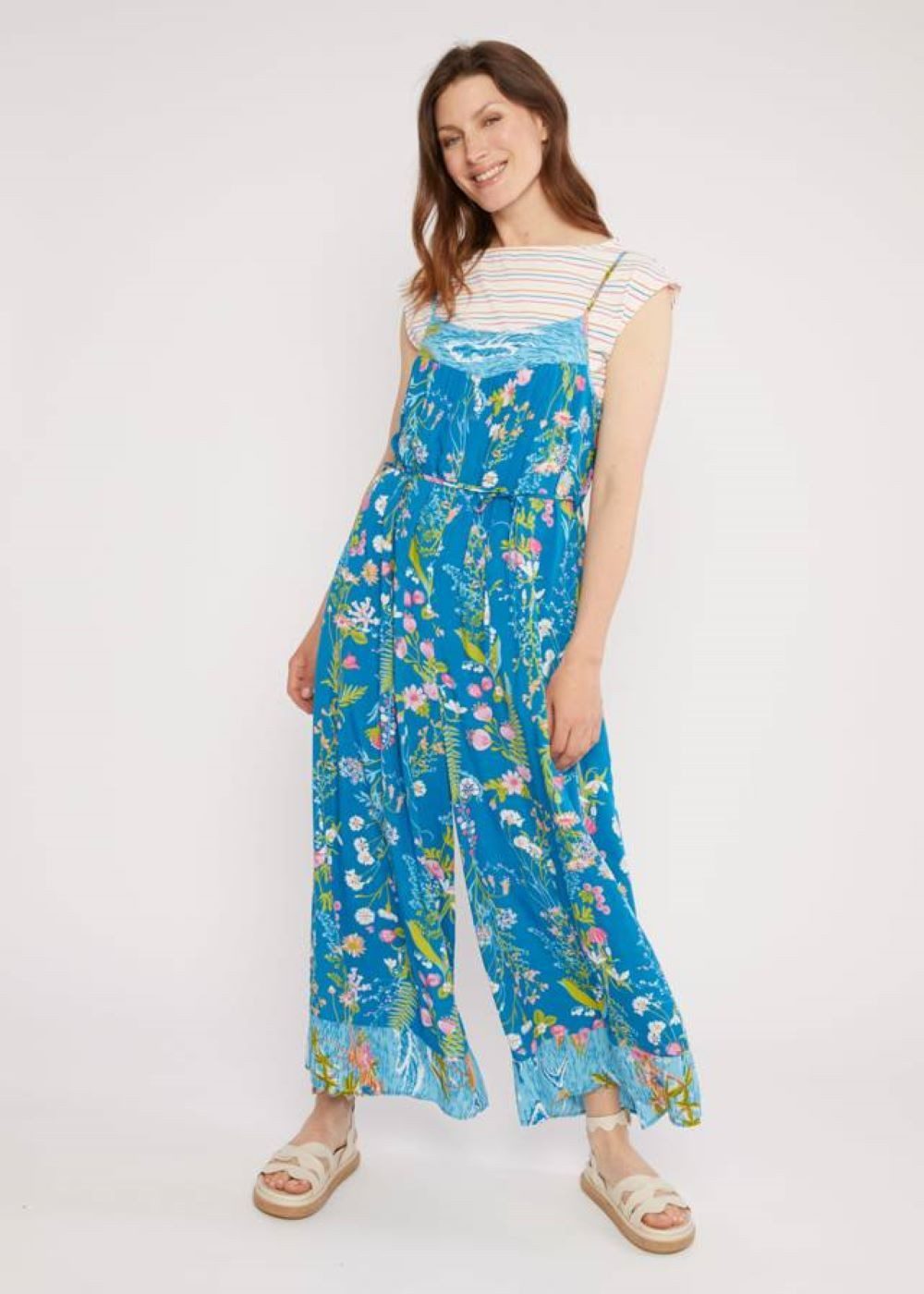 Baby blue culotte jumpsuit sales