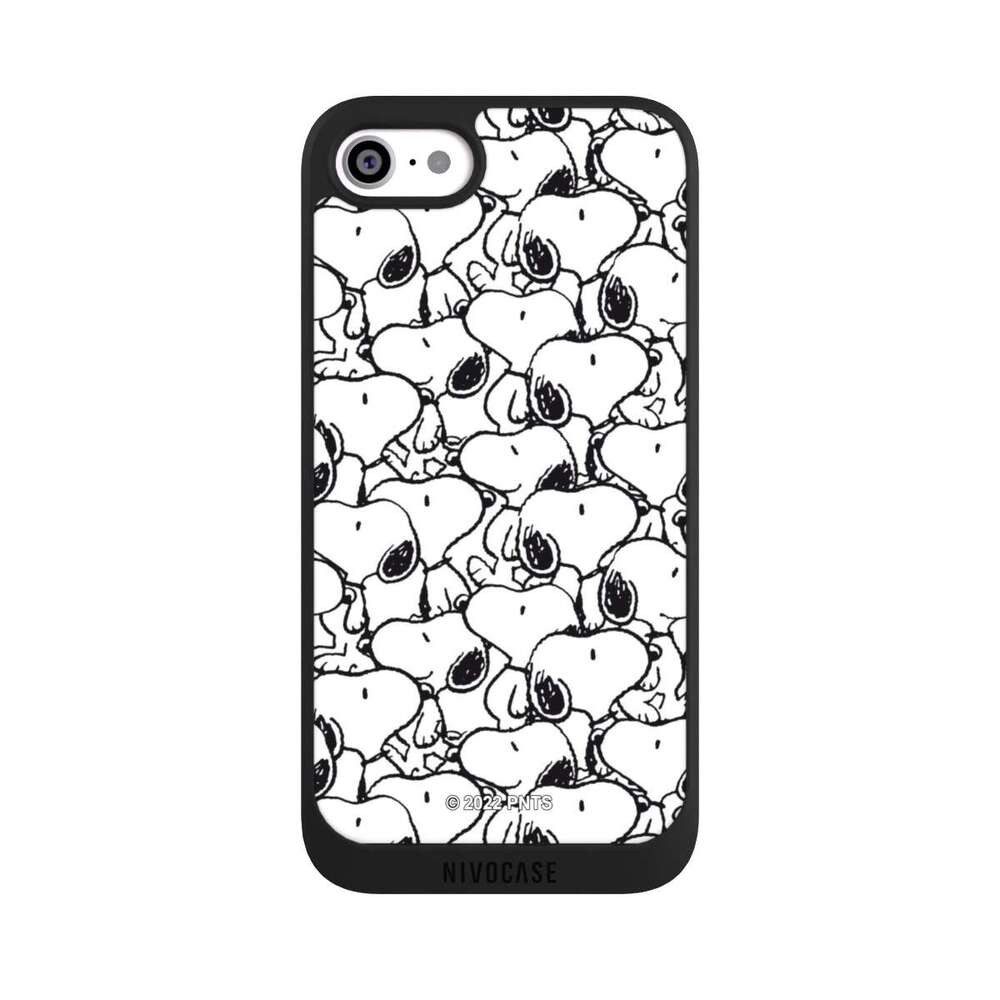 NIVOCASE Handyhülle Snoopy Muster Peanuts Snoopy Pattern Black And White, Apple iPhone SE (2022) Handyhülle Hülle NIVOpure Case Schwarz