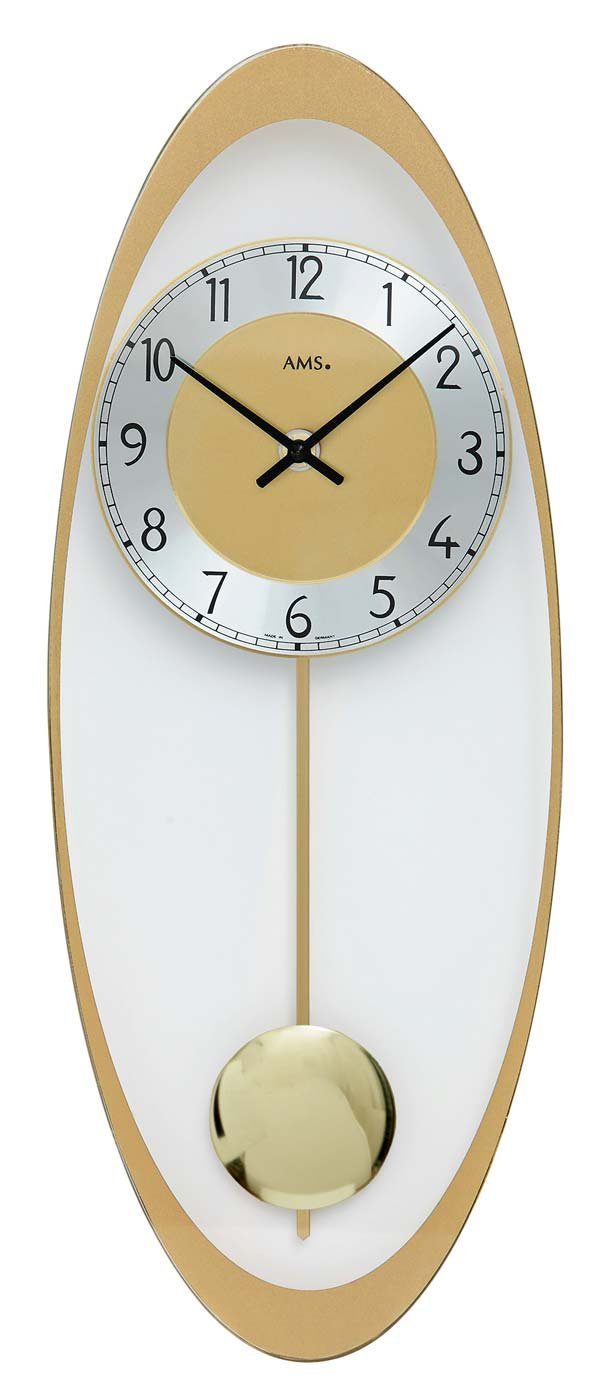 AMS Wanduhr Pendeluhr Metallzifferblatt 19 x günstig online kaufen