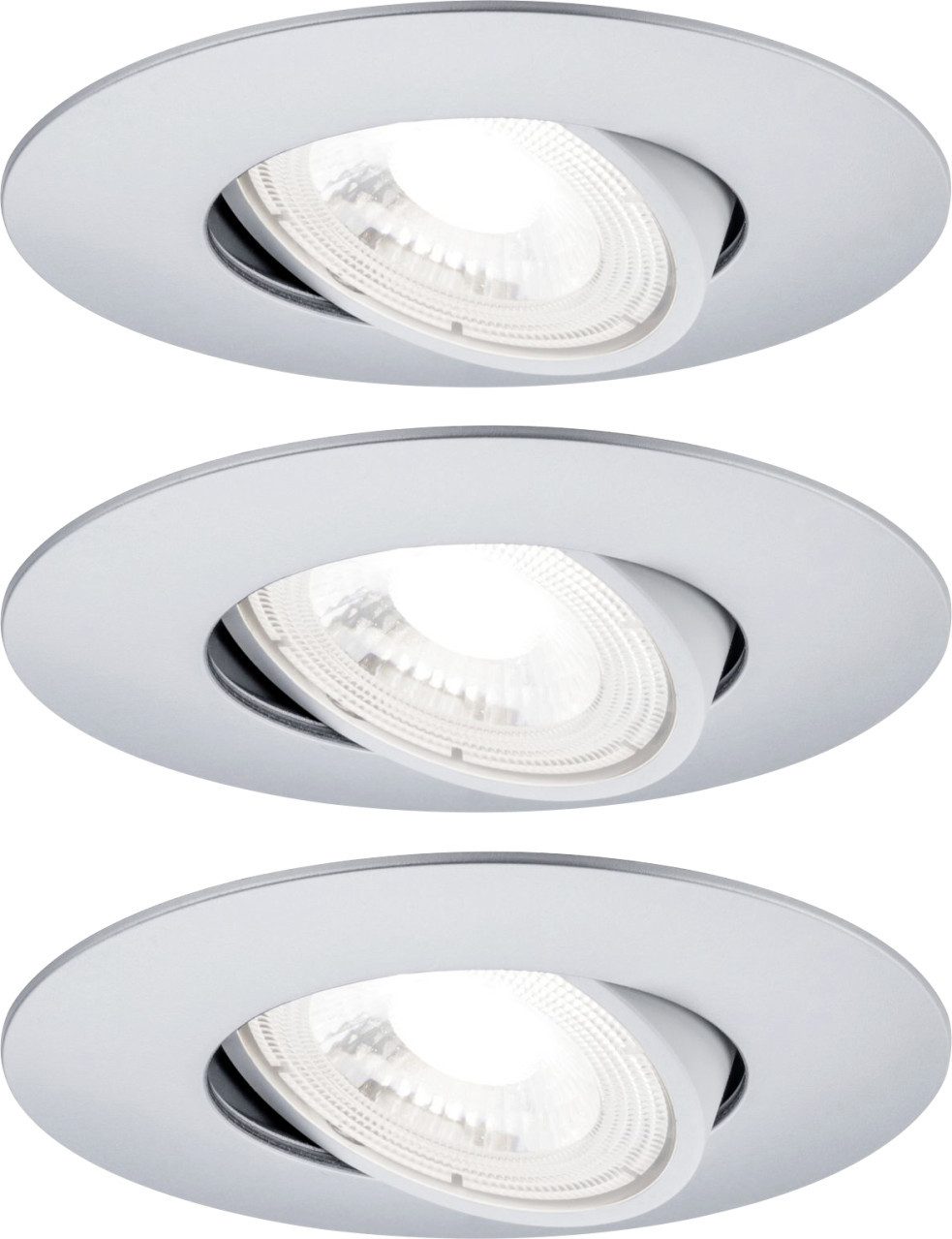 Paulmann LED Einbaustrahler Paulmann LED Einbauleuchte chrom matt schwenkbar, Inkl. Leuchtmittel, Nicht dimmbar nicht Smart Home-fähig ohne Bewegungsmelder