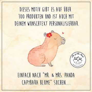 Mr. & Mrs. Panda Glas Capybara Blume - Transparent - Geschenk, Glas, Cappuccino Glas, lusti, Premium Glas, Edles Matt-Design
