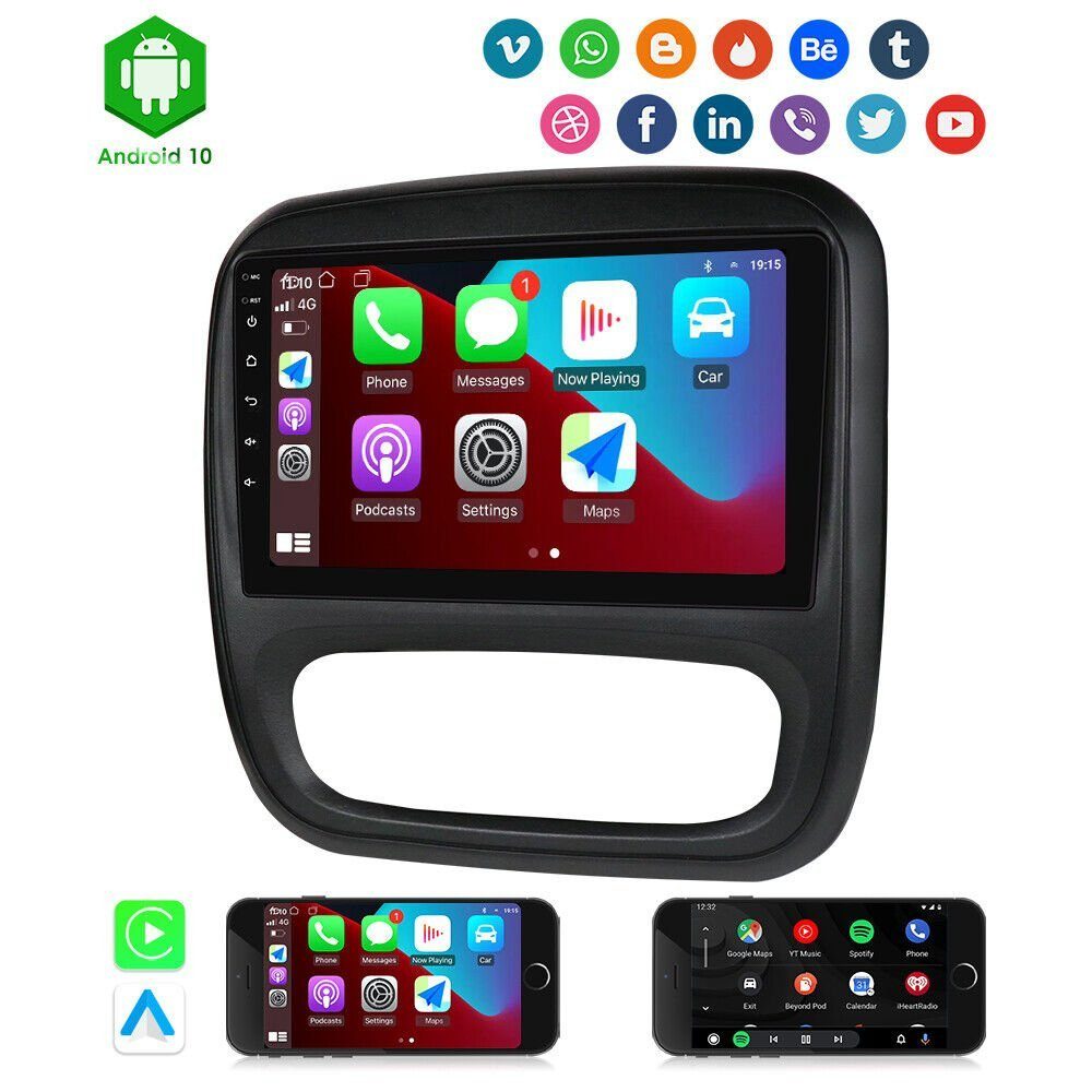 GABITECH 9 Zoll für Opel Autoradio Android TRAFIC, NV300 11 Nissan VIVARO, Renault