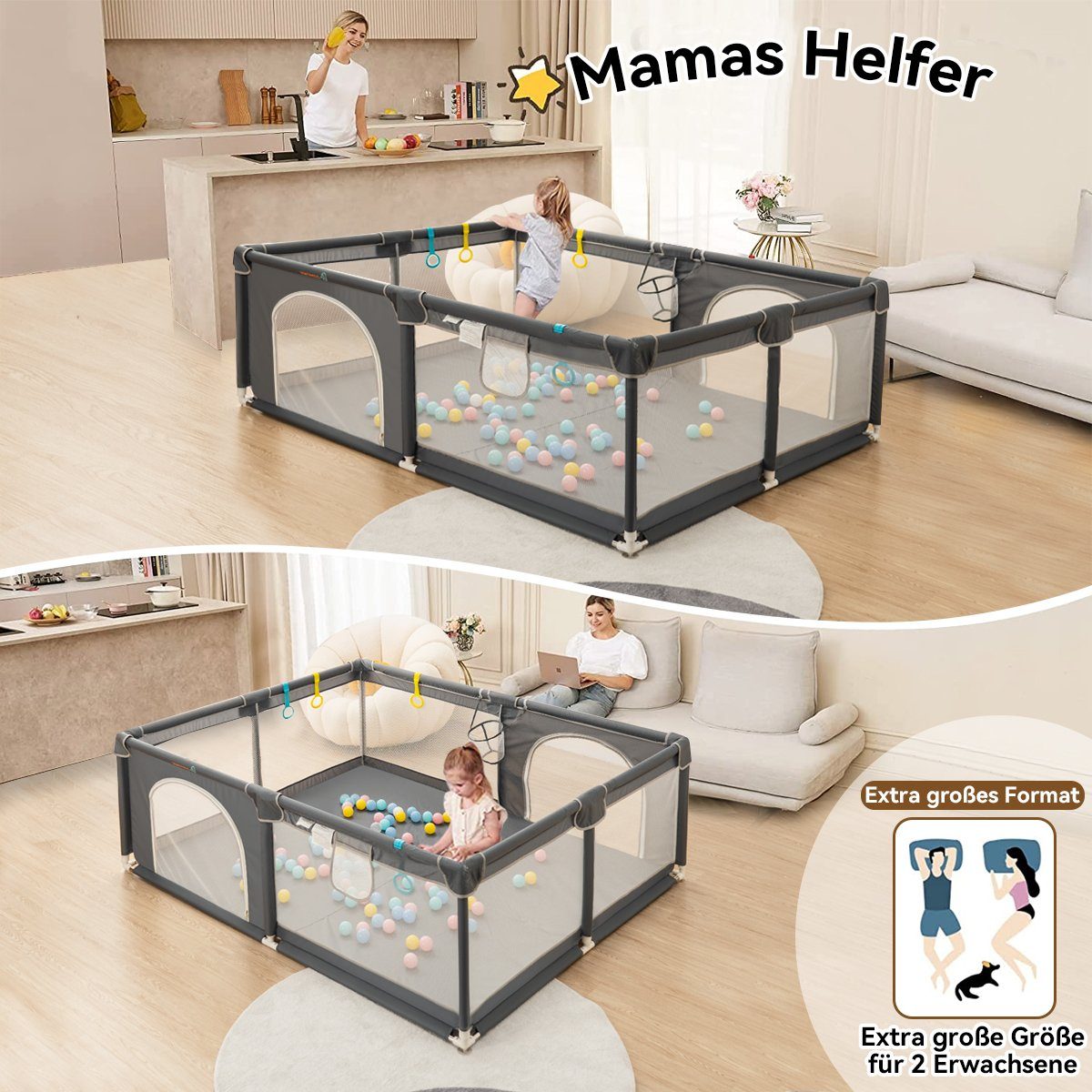 Comomy Laufgitter (1-tlg), Kinder Absperrgitter Spielgitter günstig online kaufen