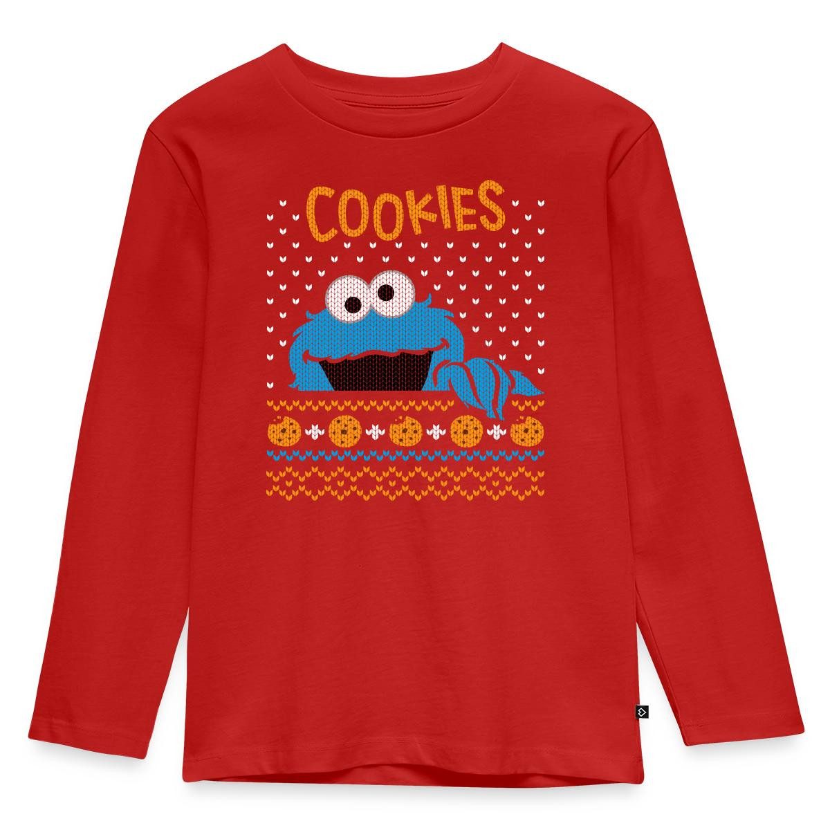 T-Shirt Sesamstraße Krümelmonster Ugly Xmas Kinder Premium Langarmshirt