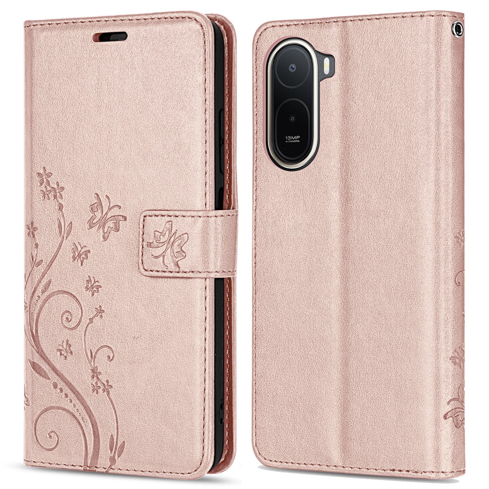 betterfon Handyhülle für Xiaomi Modelle Hülle mit [Kartenfächern], Bookstyle-Hülle: Magnetverschluss 3 Kartenfächer & Standfunktion – Bild 4 von 5