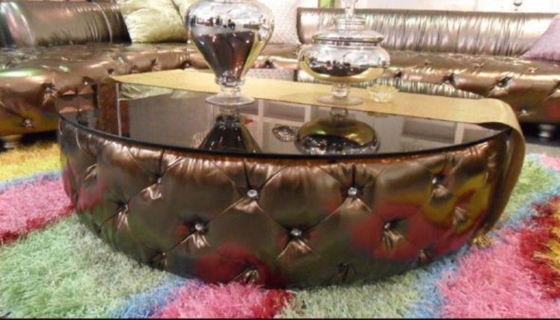 JVmoebel Couchtisch Chesterfield-Couchtisch in Gold mit eleganter Ästhetik, Made in Europa