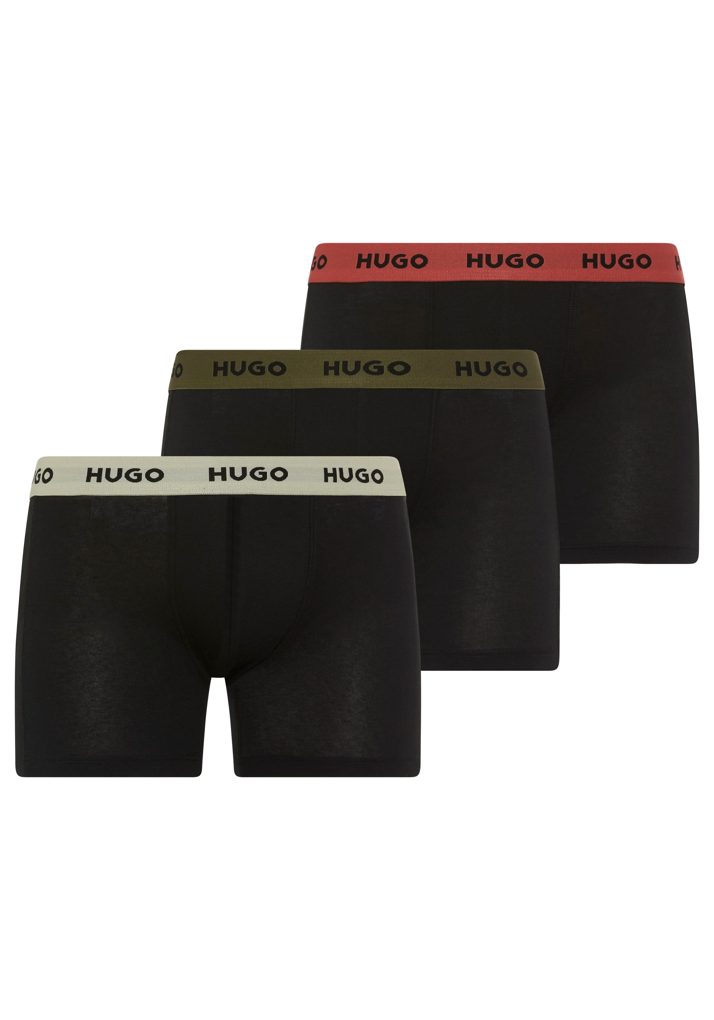 HUGO Boxer BOXERBR TRIPLE (Packung, 3-St., 3er) mit elastischem Bund