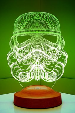 Geschenkelampe LED Nachttischlampe Star Wars Stormtrooper 3D Nachtlicht Geschenk für Jungen, Leuchte 7 Farben fest integriert, Star Wars Geschenkartikel, Geburtstagsgeschenk für Freunde, Fanartikel, Star Wars Fans