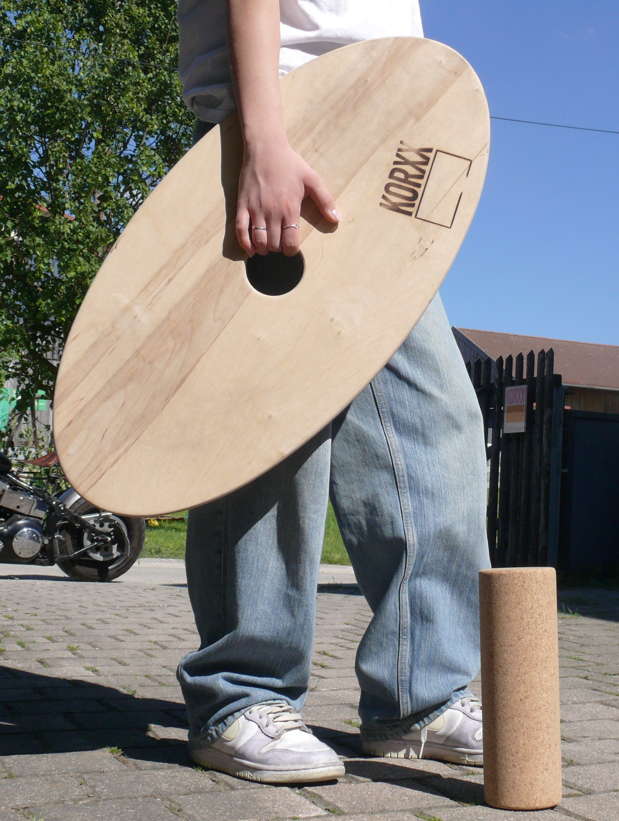 KORXX Balanceboard Galaxy Surf mit Korkrolle oder Korkkugel, Gleichgewicht, Koordination, Bewegung, Muskeltraining, Stabilisation