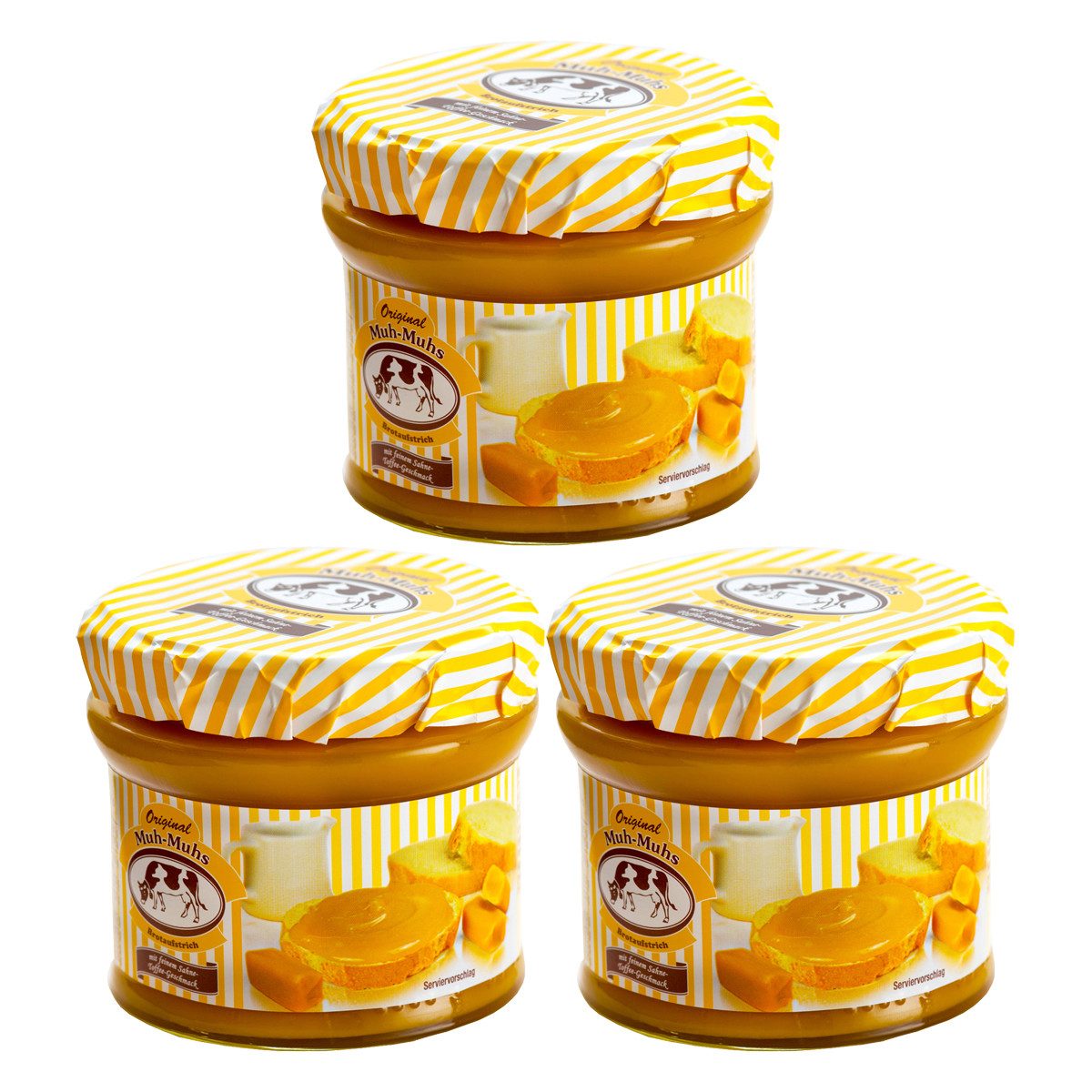 Muh-Muhs Schokoaufstrich, Muh Muhs Original Toffee Brotaufstrich mit Toffee 245g 3er Pack