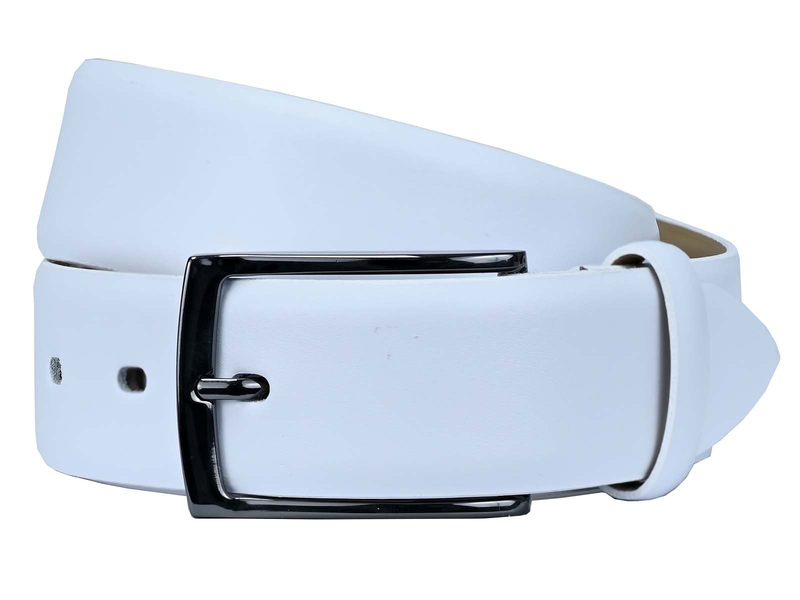 LLOYD Men’s Belts Ledergürtel LLOYD-Herren-Ledergürtel 35 mm dkl.Schließe white