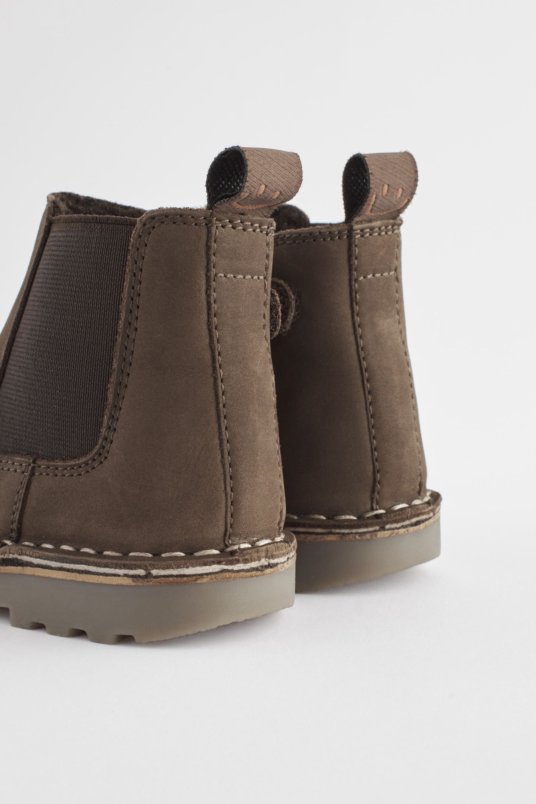 Next Warmgefütterte Chelsea-Stiefeletten aus Leder Chelseaboots günstig online kaufen