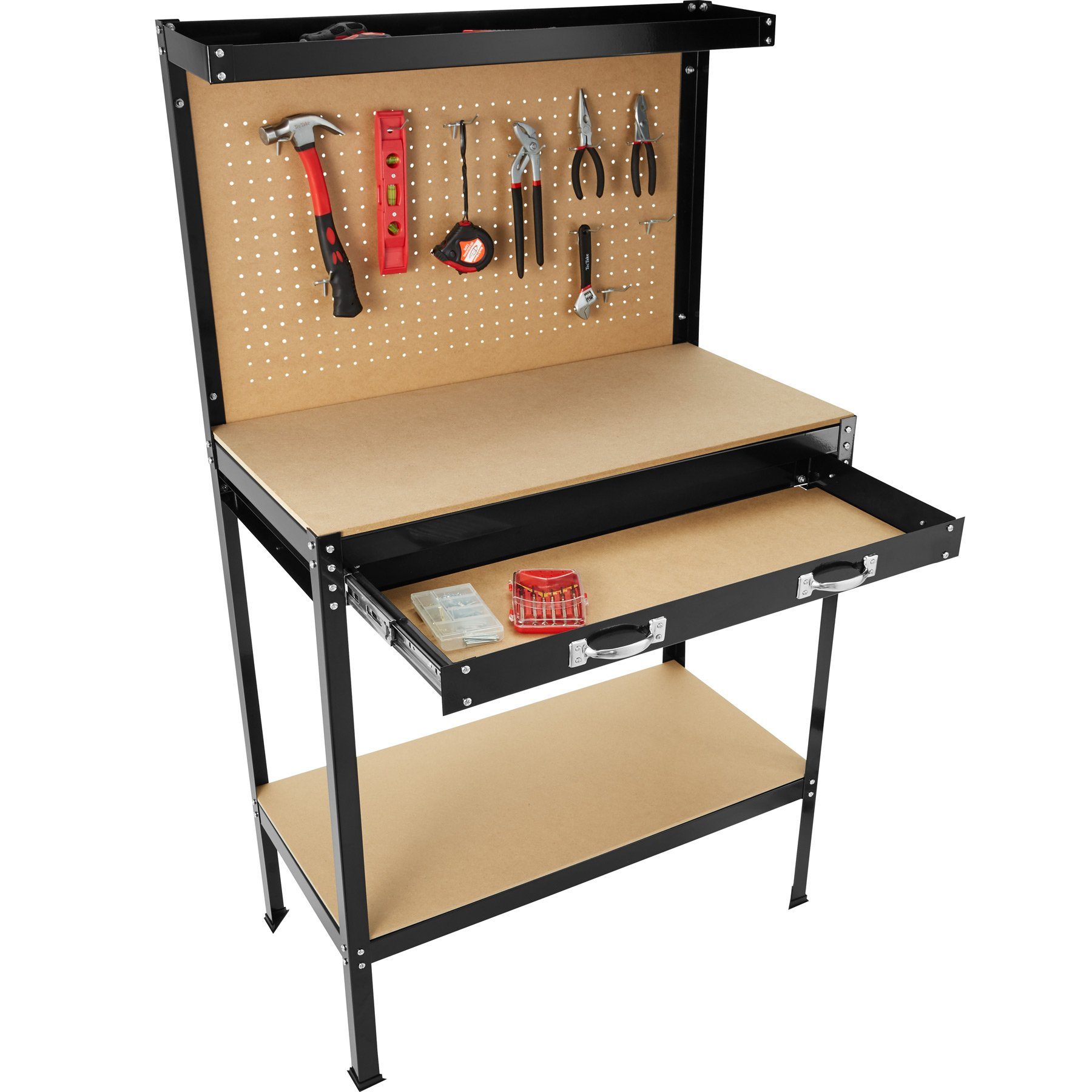 tectake Werkbank, mit Lochwand